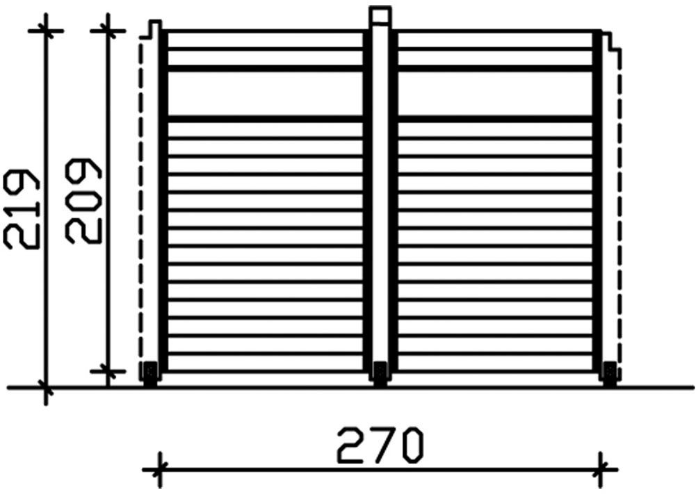 Thumbnail - Skanholz Pavillonseitenteil Wand, 270x209 cm, mit Lichtband