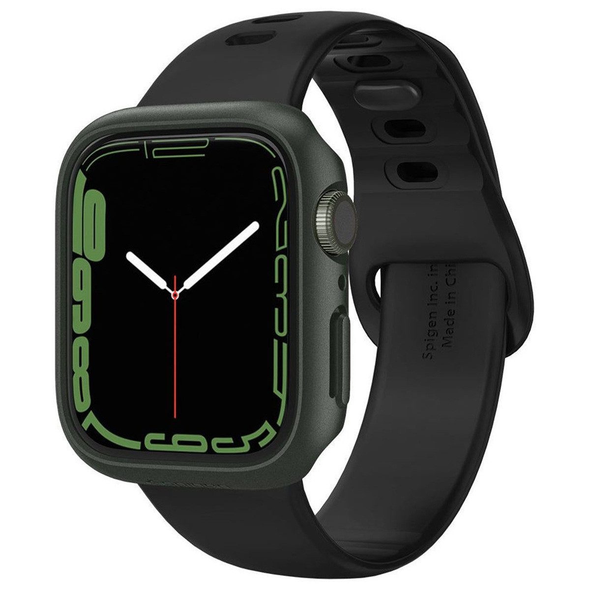 Spigen Displayschutzfolie Spigen Thin Fit™ Bumper Apple Watch 7 / 8 / 9 - 45 mm - Grün, 1 Stück