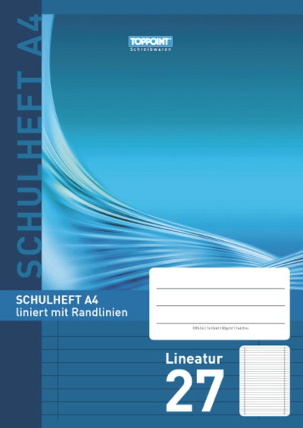 Stylex Schreibwaren Schulheft Schulheft DIN A4 Lineatur 27 liniert mit Rand
