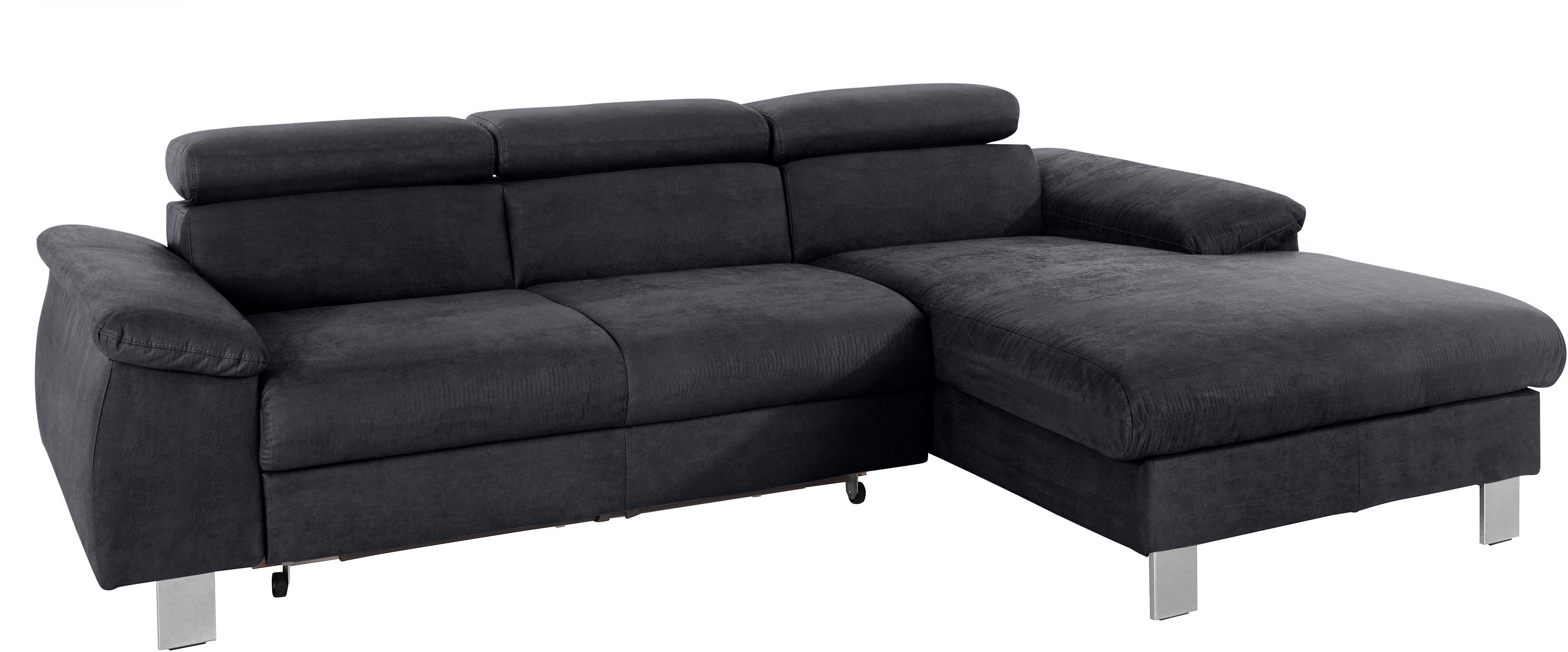 COTTA Ecksofa Komaris L-Form, B: 244 cm, mit Kopfteilverstellung, optional Bettfunktion, Bettkasten & Licht
