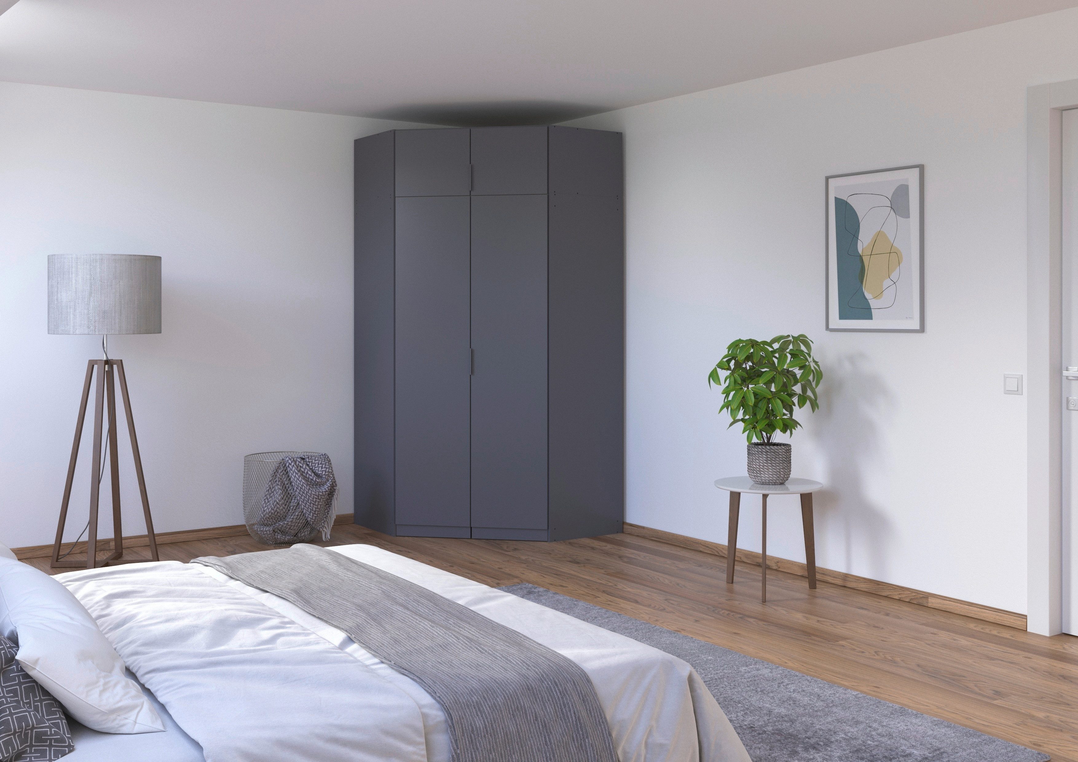 rauch Kleiderschrank Eckschrank Schrank Ankleidezimmer Schlafzimmer Garderobe LAGOA voll ausgestattet viel Stauraum, optional mit Aufsatz MADE IN GERMANY – Bild 2 von 5
