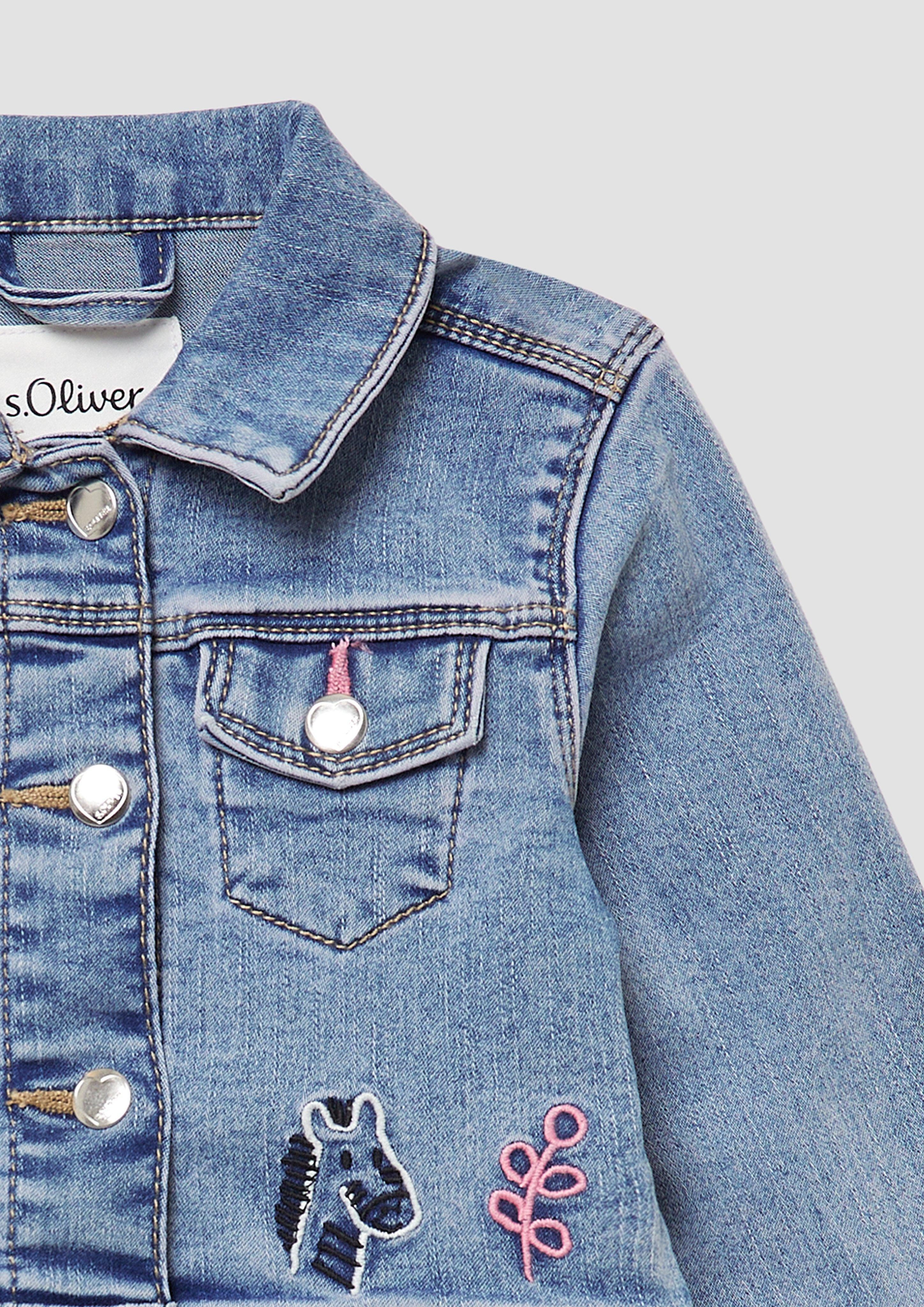 s.Oliver Outdoorjacke Jeansjacke mit Stickerei und günstig online kaufen