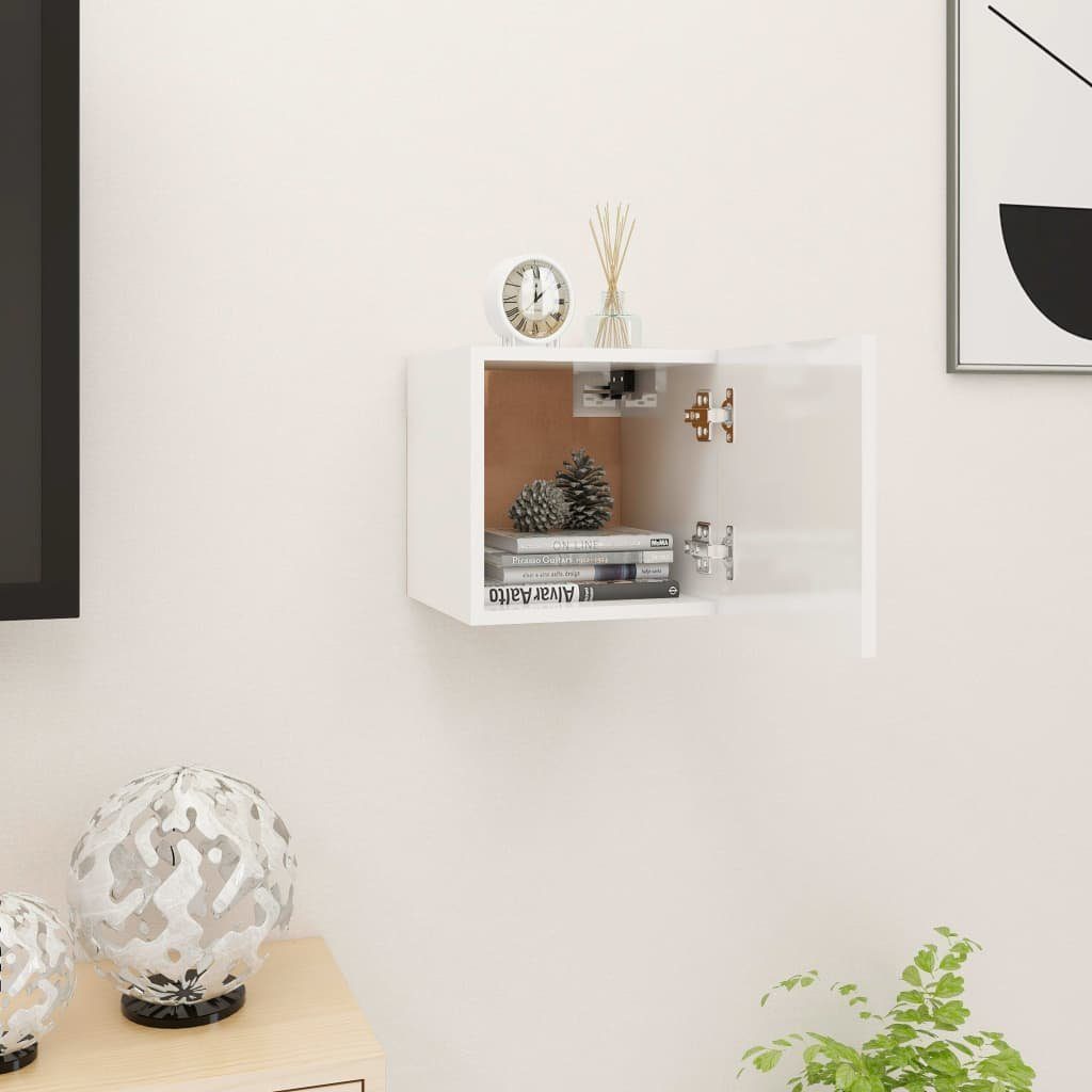 furnicato TV-Schrank TV-Wandschrank Hochglanz-Weiß 30,5x30x30 cm günstig online kaufen