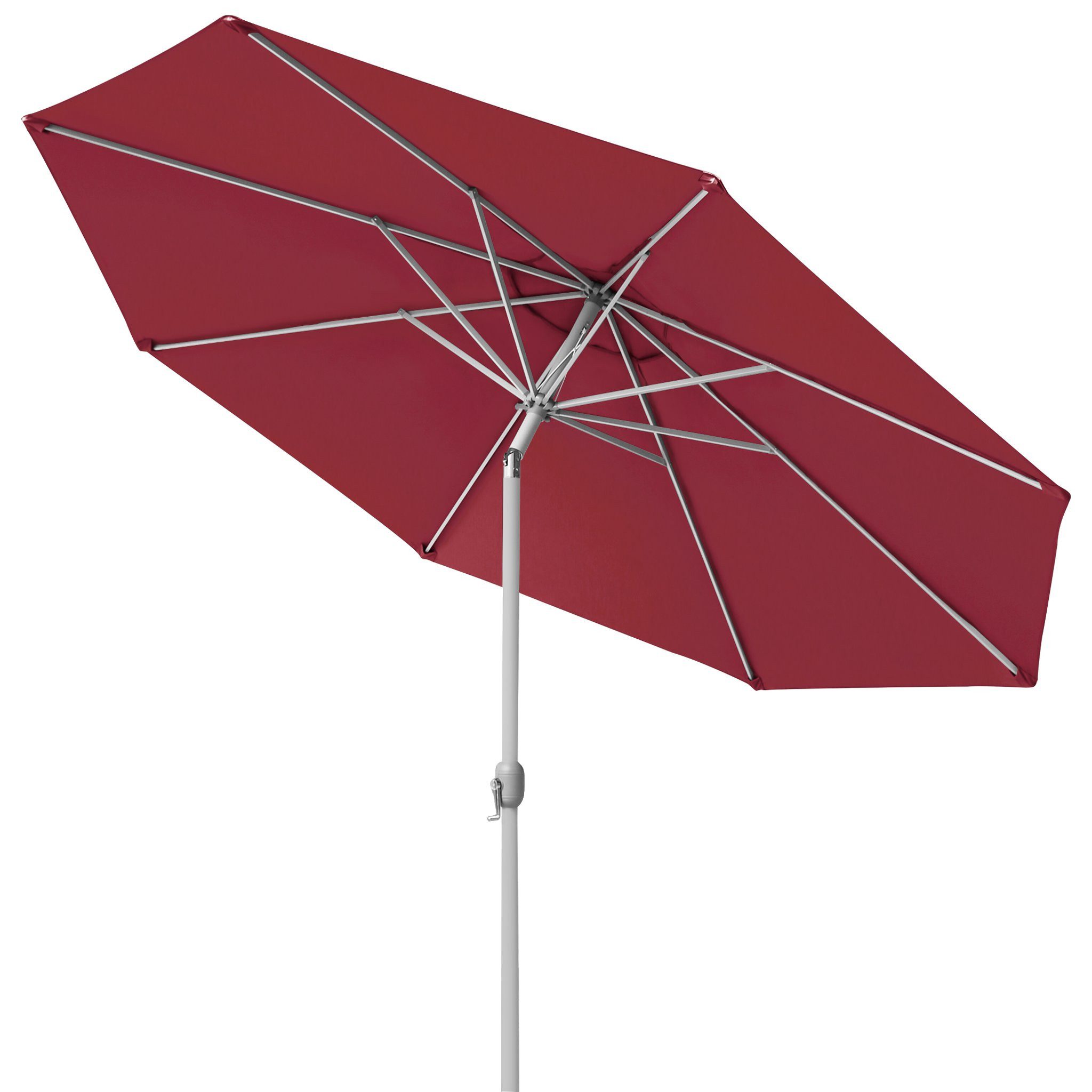 paramondo Sonnenschirm interpara Sonnenschirm, 3,5 m, rund, bordeaux, Gestell: silber, LxB: 350x350 cm, abknickbar, Aluminium/Polyester