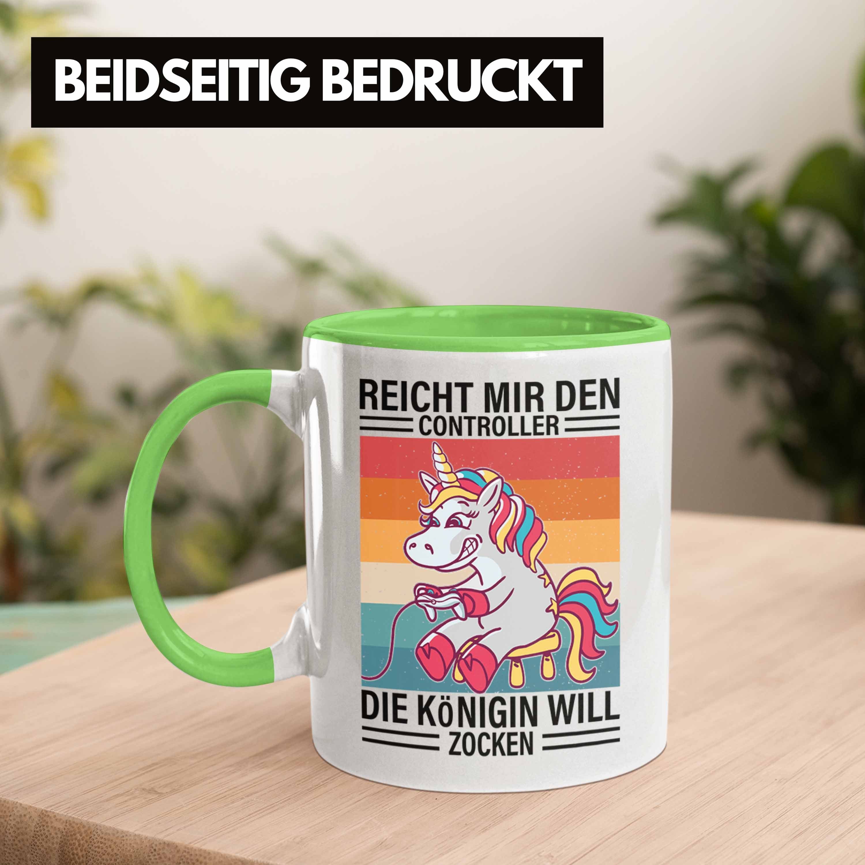 Trendation Tasse Girl Geschenk Tasse Gamer Trendation Gaming Tochter Geschenkidee - Grün Mädchen Spruch Zockerin