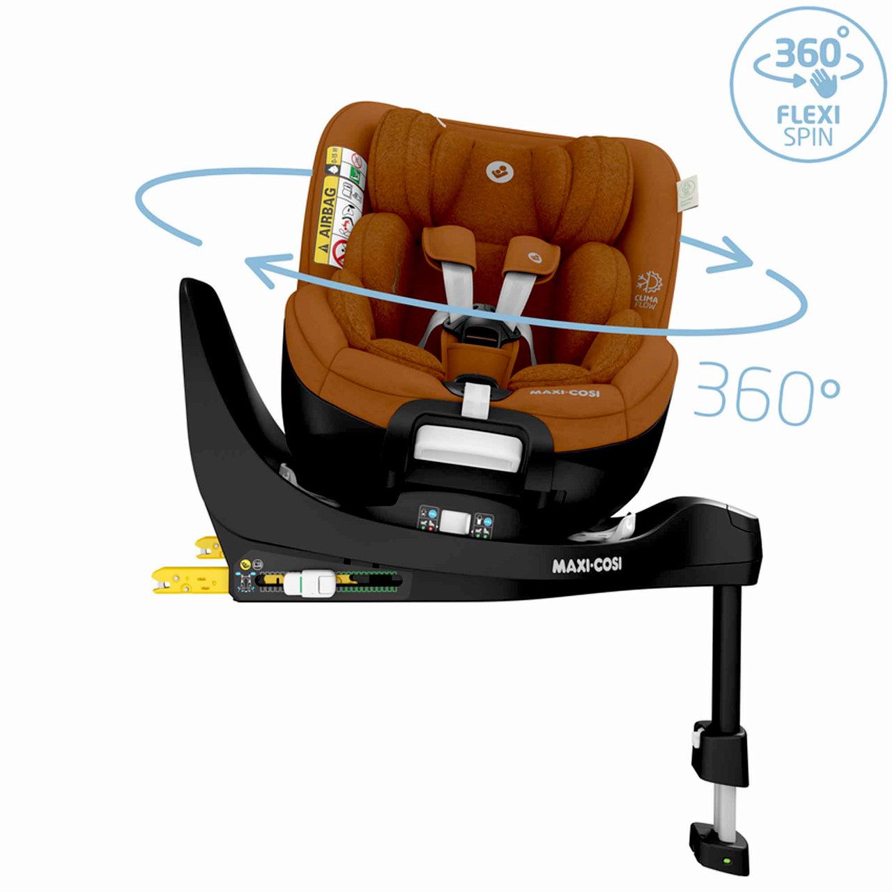 Maxi-Cosi Babyschale MC MICA PRO ECO I-SIZE AUTHENTIC COGNAC, ab: 0 Monate, bis: 4 Jahre, 100 % recycelte Stoffe ClimaFlow Temperaturregulierung 360°-Drehung…