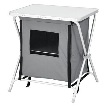 en.casa Campingtisch, Tullinge Campingküche 60x45x64 cm Dunkelgrau