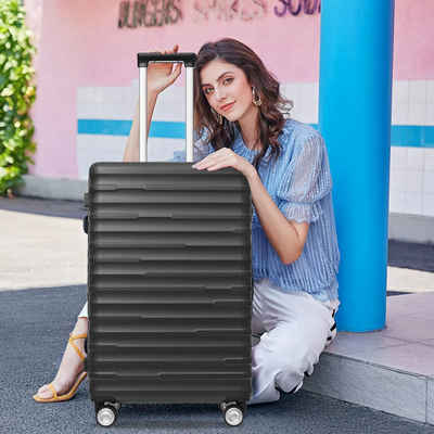 OKWISH Handgepäckkoffer Hochwertiges ABS-Gepäck, TSA-Schloss, 4 Räder, erweiterbare Kapazität, 4 Rollen