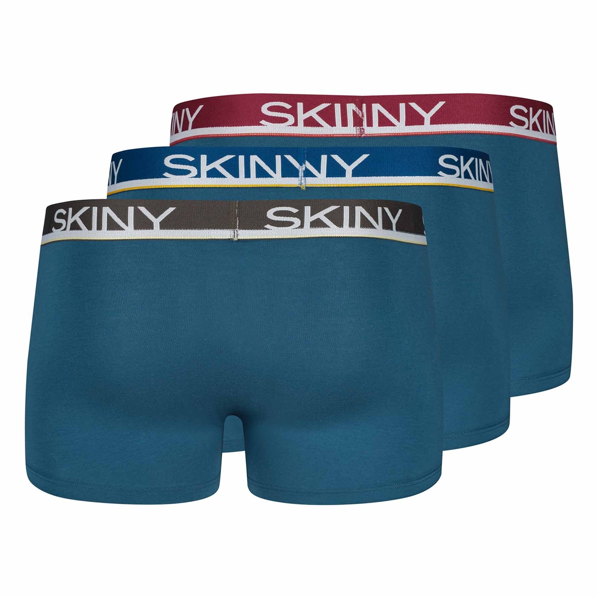 - Pants Unterwäsche, Herren Blau Boxer 3er Skiny Pack Unterhose