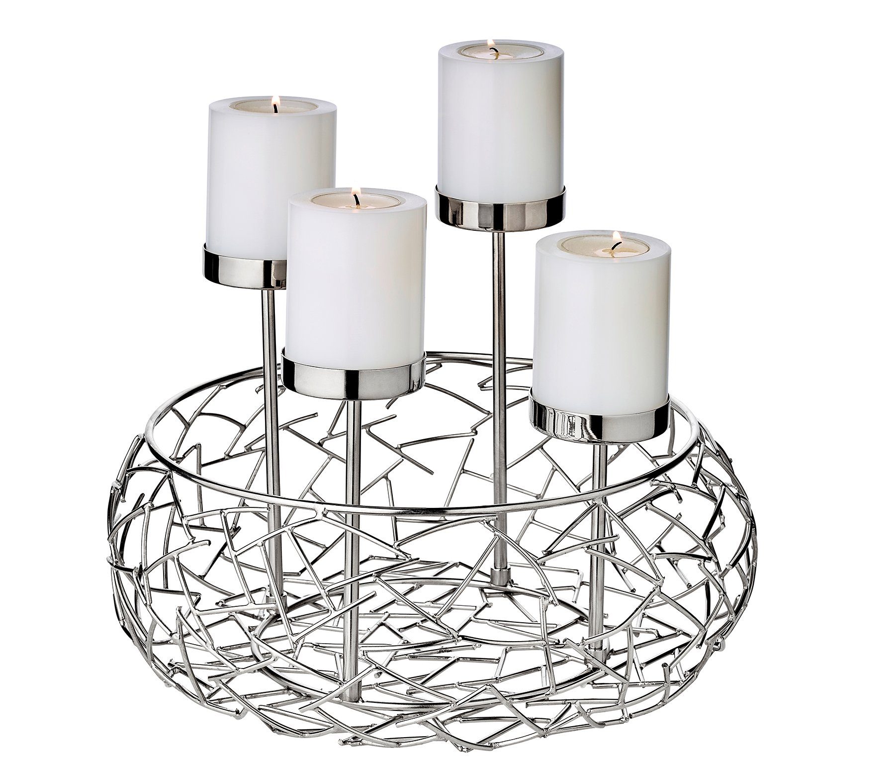 EDZARD Adventskranz Milano Up, Silber-Optik, glänzend, vernickelt, Ø 30 cm günstig online kaufen