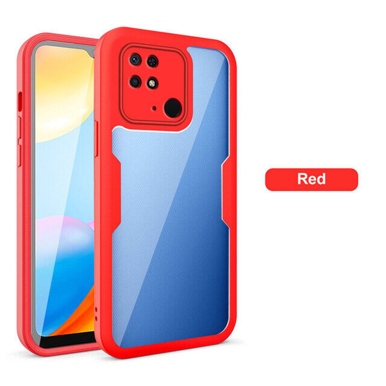 betterfon Handyhülle für Xiaomi Redmi 10C 2-teiliges 360° TPU Schutzcase, Rundumschutz mit integrierter Displayabdeckung und klarer Sicht