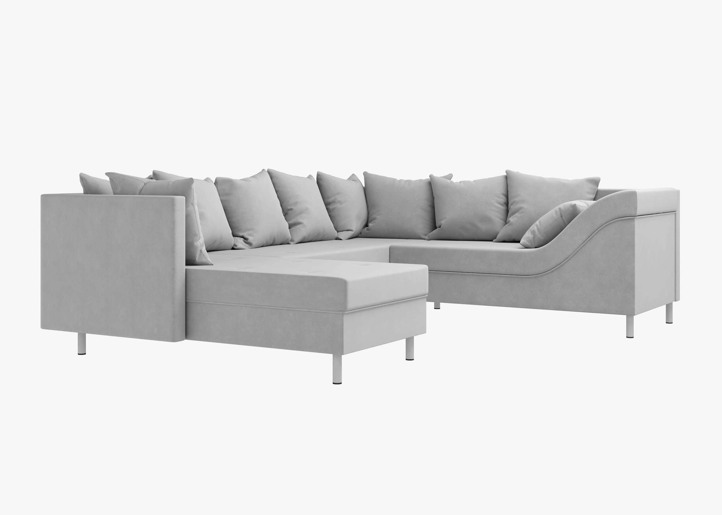 Stylefy Wohnlandschaft stellbar, Sofa, Raum im made Europa U-Form, mane Lotos, Design, rechts frei links bestellbar, in oder Modern