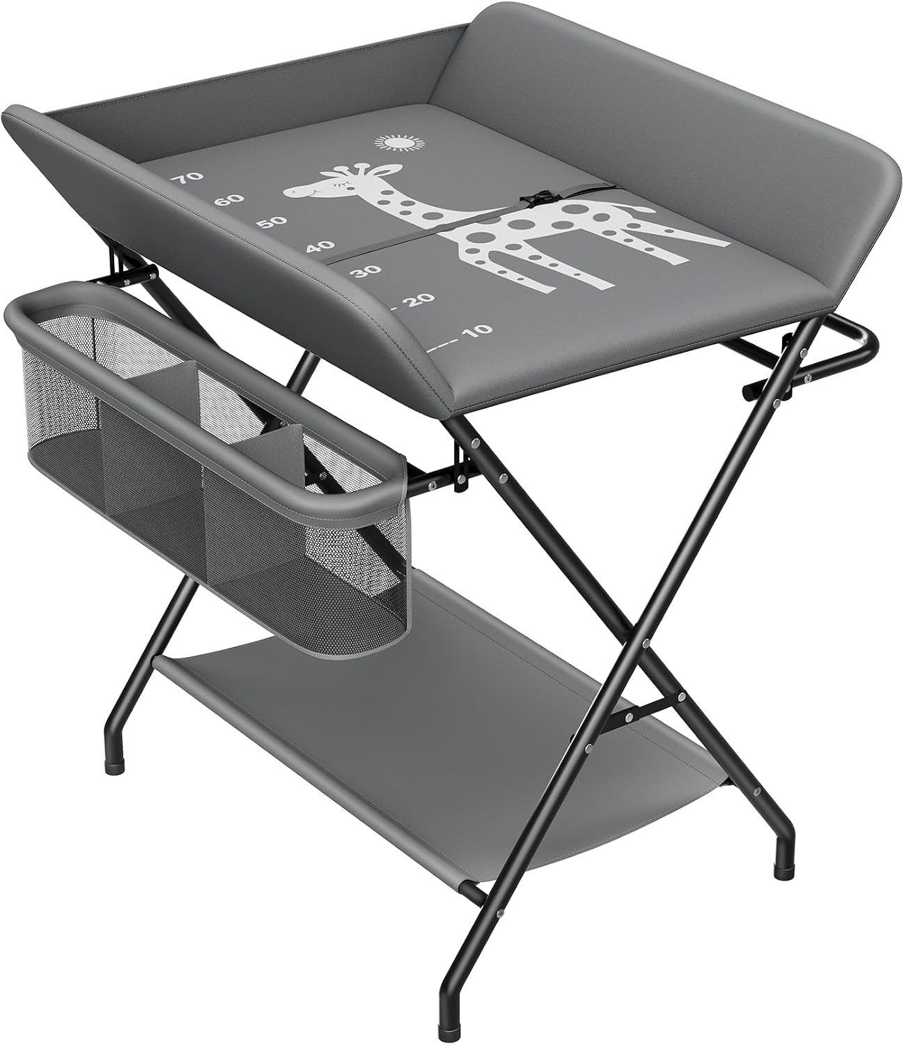 Dripex Wickeltisch Baby-Wickeltisch 4-in-1, faltbar, mit Ablage & Taschen