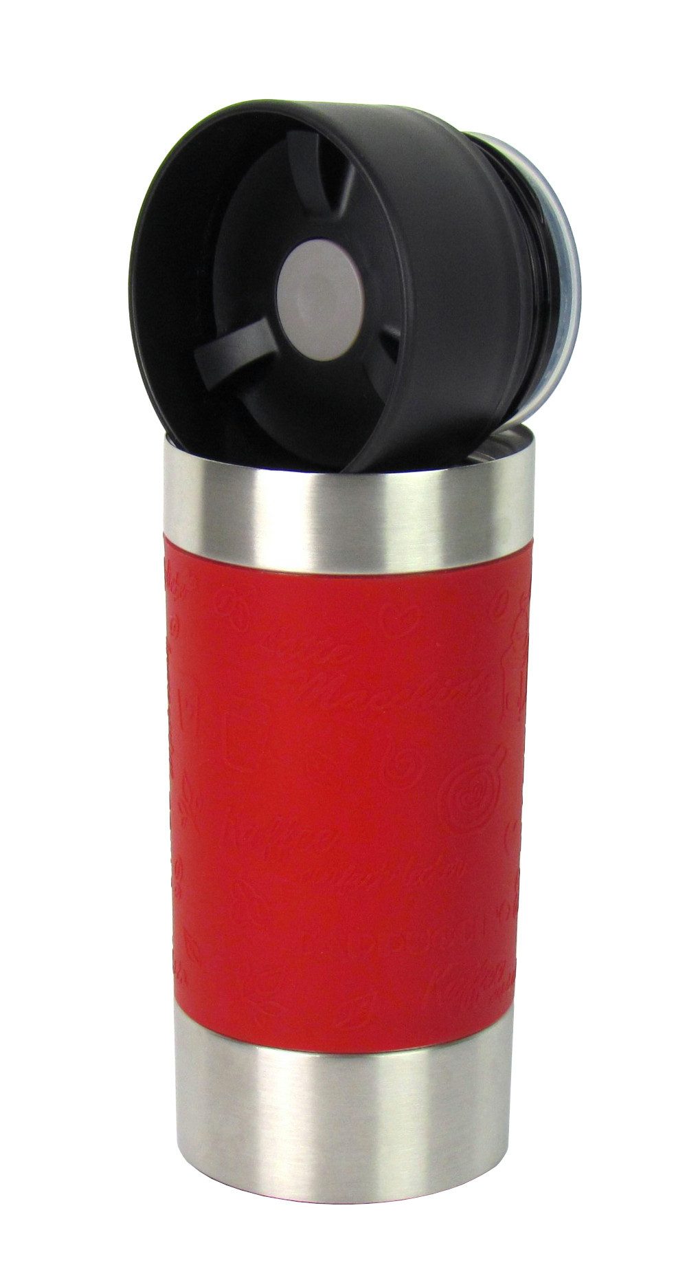 Haushalt International Thermoflasche Isolierbecher – Thermobecher, Fassungsvermögen 360ml – Doppelwandig mit Quick-Press Verschluss