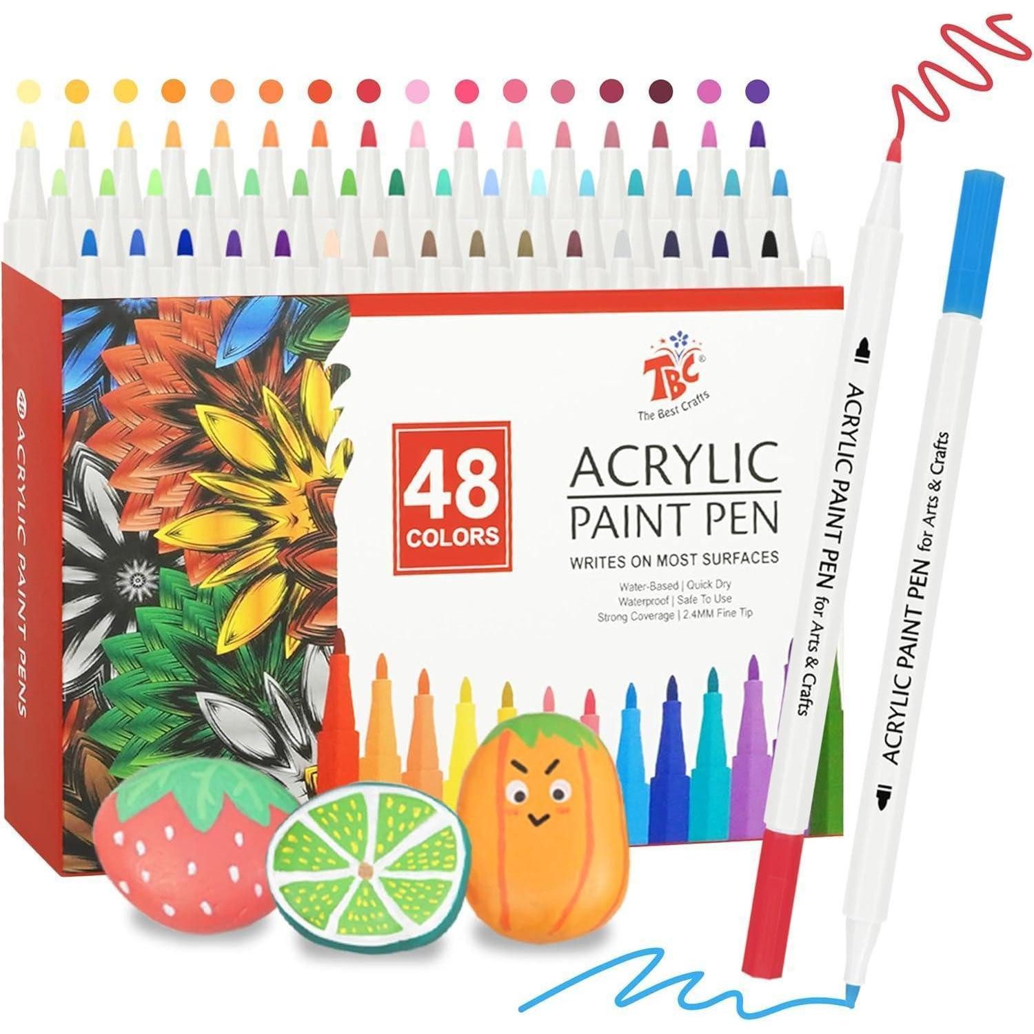 LuxusKollektion Lackmarker Acrylstifte wasserfest Steine Glas Leinwand Holz Kinder 48