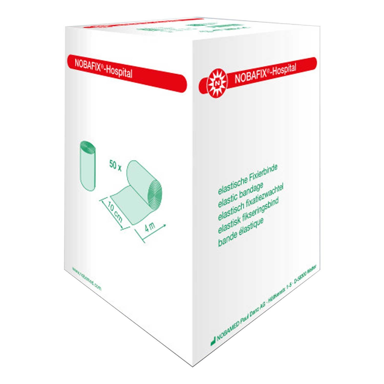 Nobamed Erste-Hilfe-Set NOBAMED NOBAFIX Hospital Fixierbinde 10 cm x 4 m 50 Stück, (1 St), für Gelenke und Körperrundungen