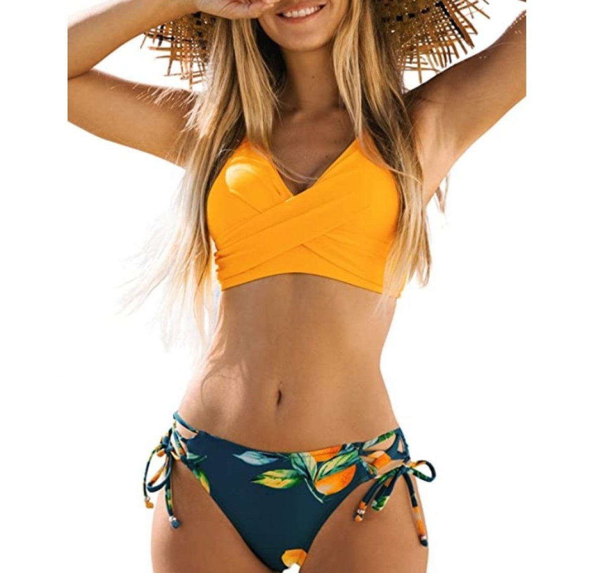 carefully selected Monokini Damen-Bikini mit V-Ausschnitt – zweiteiliger  Badeanzug
