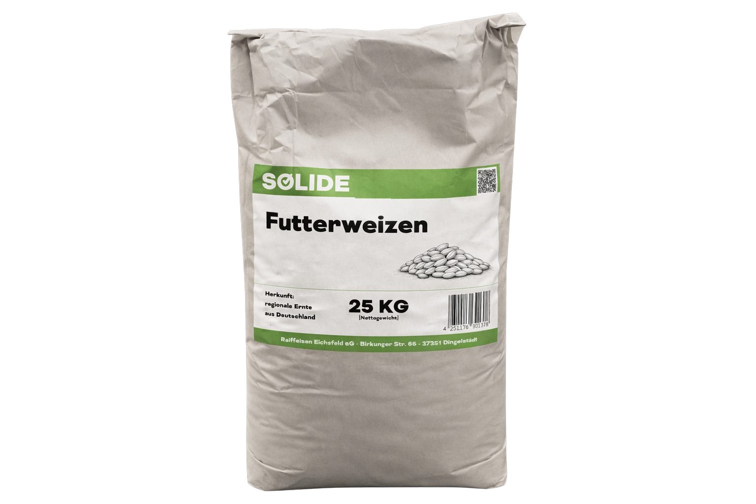 SOLIDE Futterweizen 25kg, für: Nager, Kleintiere, Hühner, Hasen, Masttiere, regionale Ernte