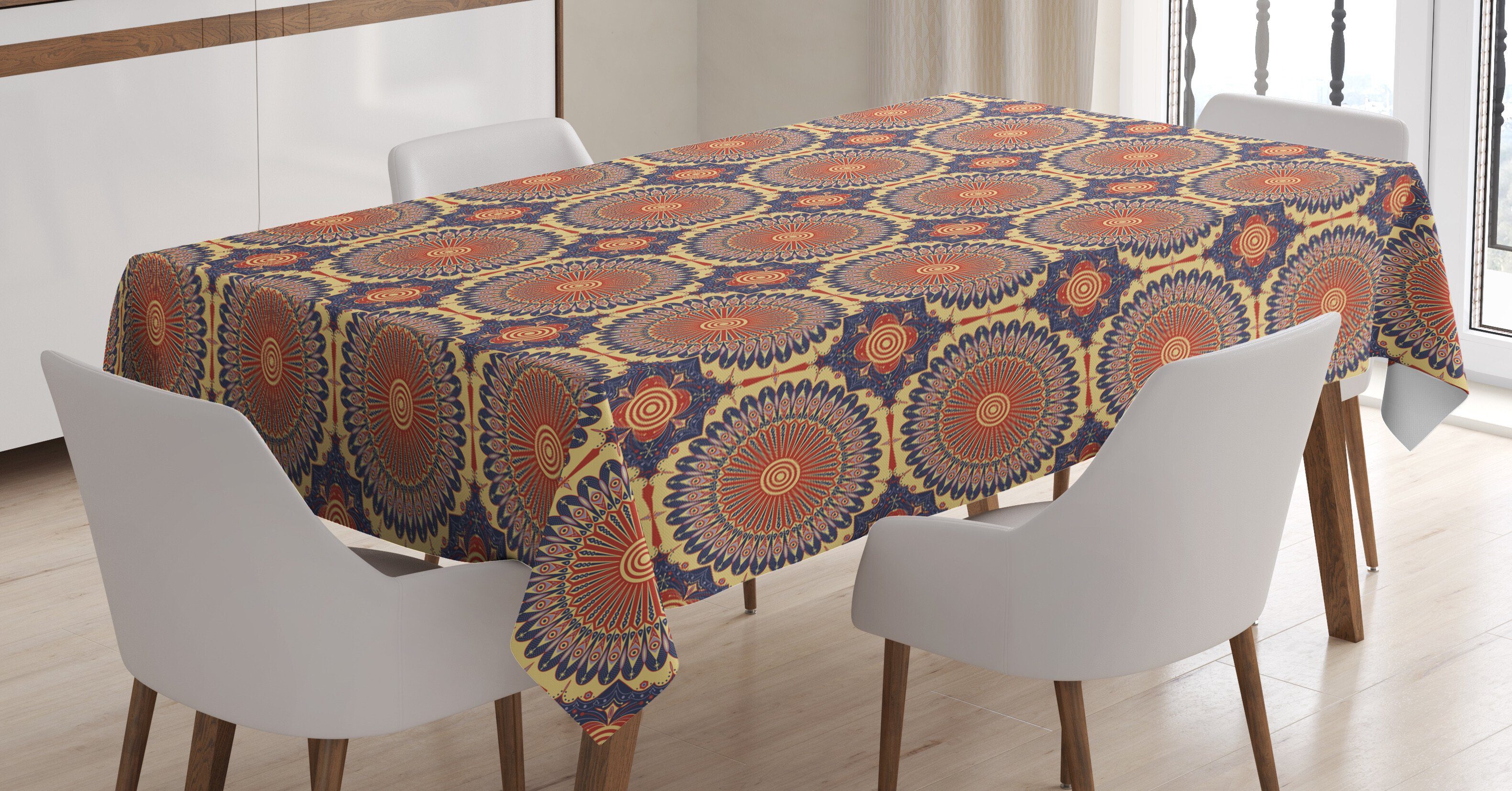 Waschbar geeignet Farbfest Motiv Klare Abakuhaus Bereich Farben, maurische Mandala Tischdecke den Außen Für