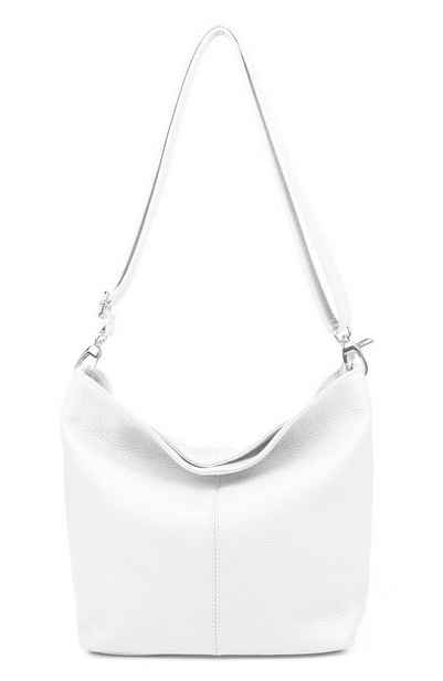 ITALYSHOP24 Schultertasche MADE IN ITALY Damen Leder Tasche Shopper Umhängetasche Cross Over Body, Brusttasche Bag große 3xFach geteiltes Hauptfach Freizeit Abend Urlaub