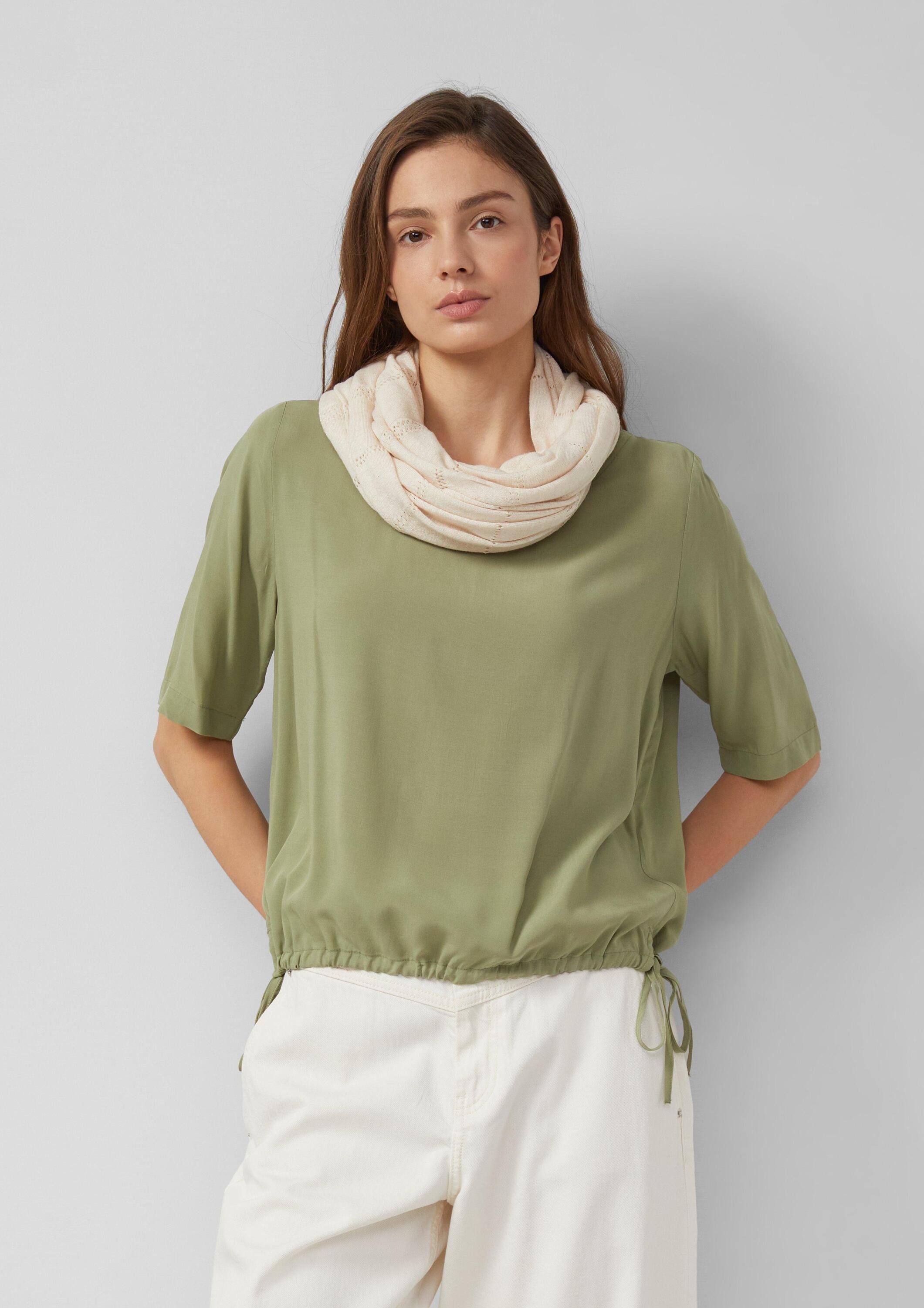 s.Oliver Loop Snood, Loop-Schal aus Feinstrick mit Strickmuste