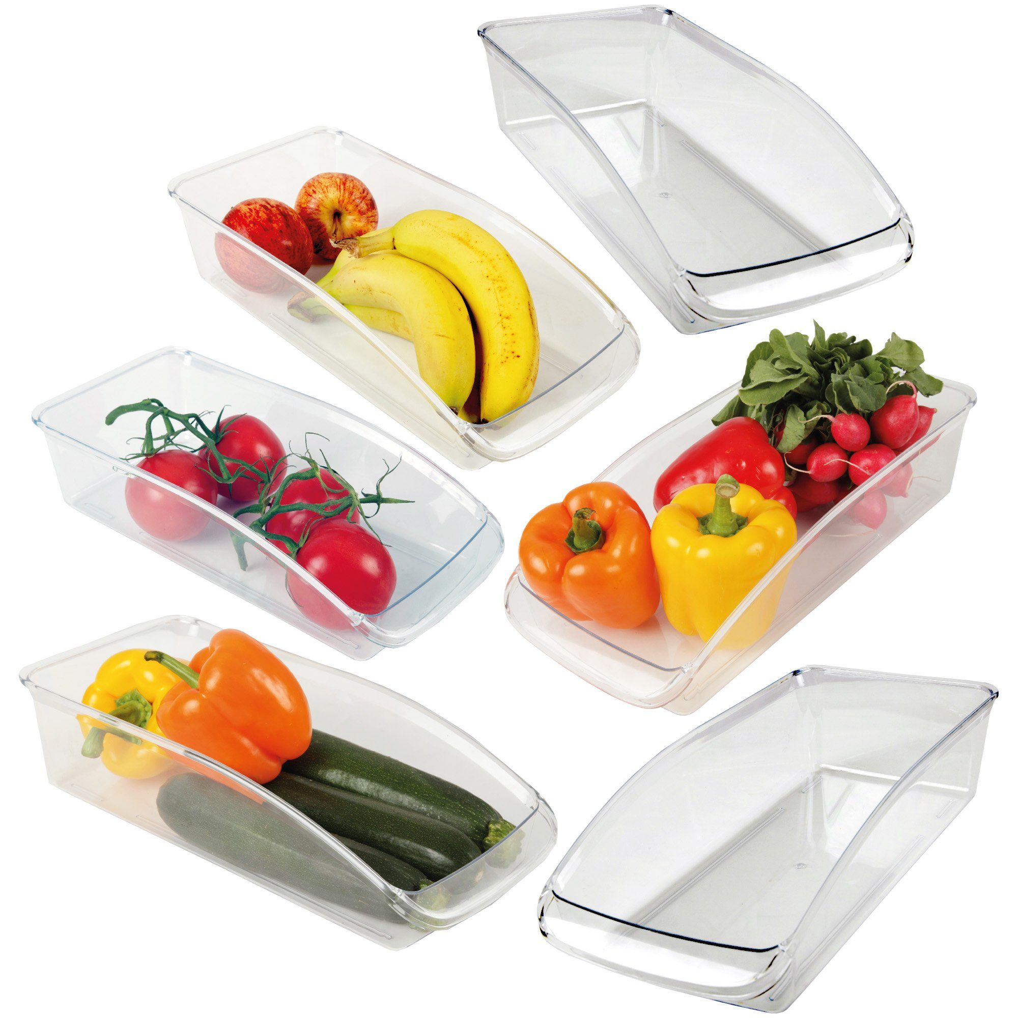 Bestlivings Aufbewahrungsbox BK-04133 (6 St., Größe M), Kühlschrank Behälter Kühlschrankbox Spülmaschinengeeignet