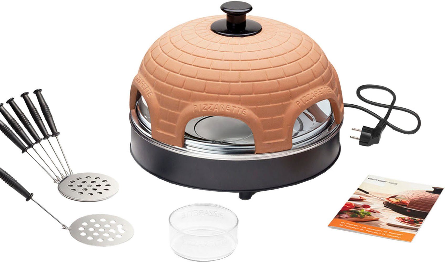 Emerio Pizzaofen PO-115984, Mini-Pizzaofen mit 2 Heizkreisläufen