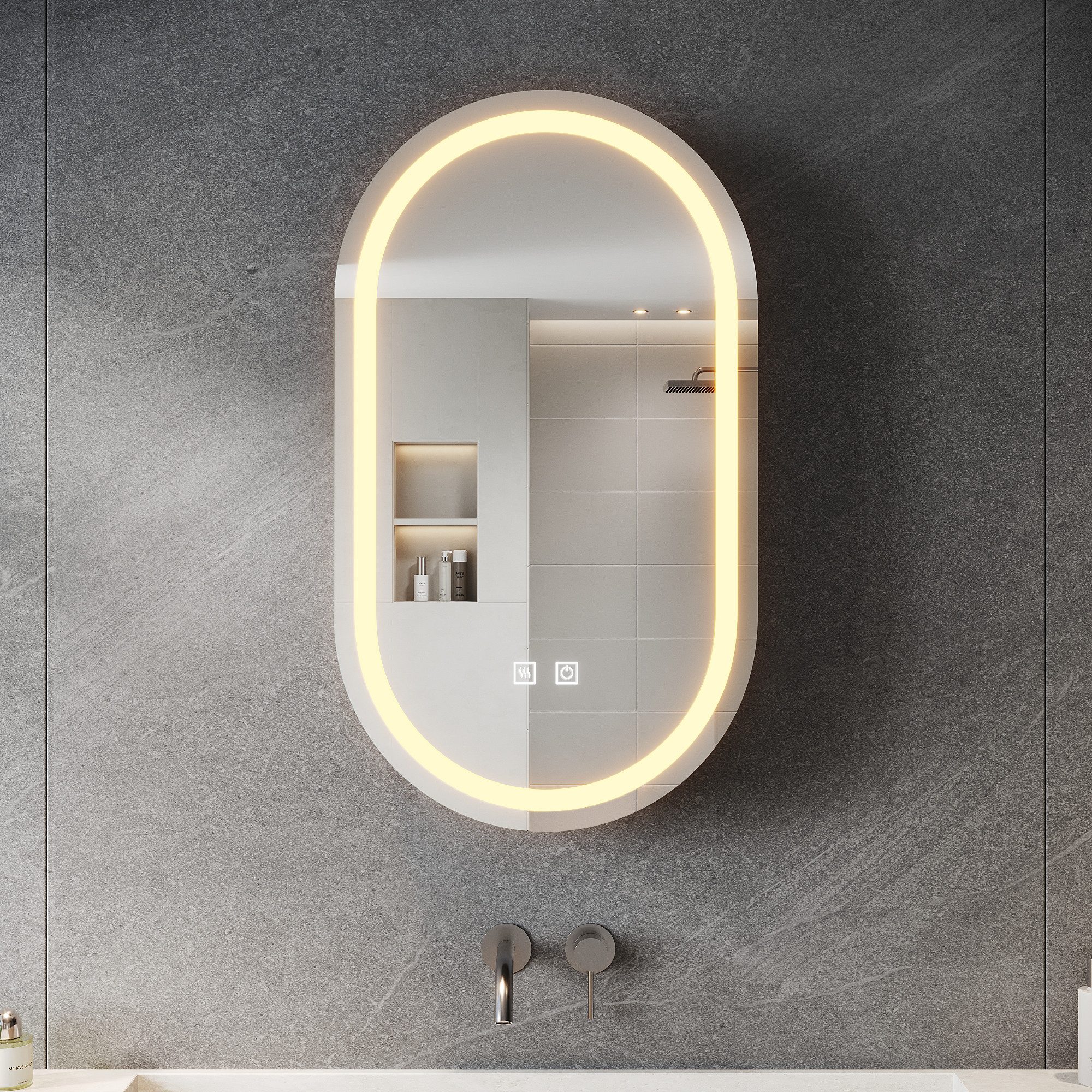 SONNI Badezimmerspiegelschrank Doppeltüriger Badspiegelschrank mit 3 günstig online kaufen