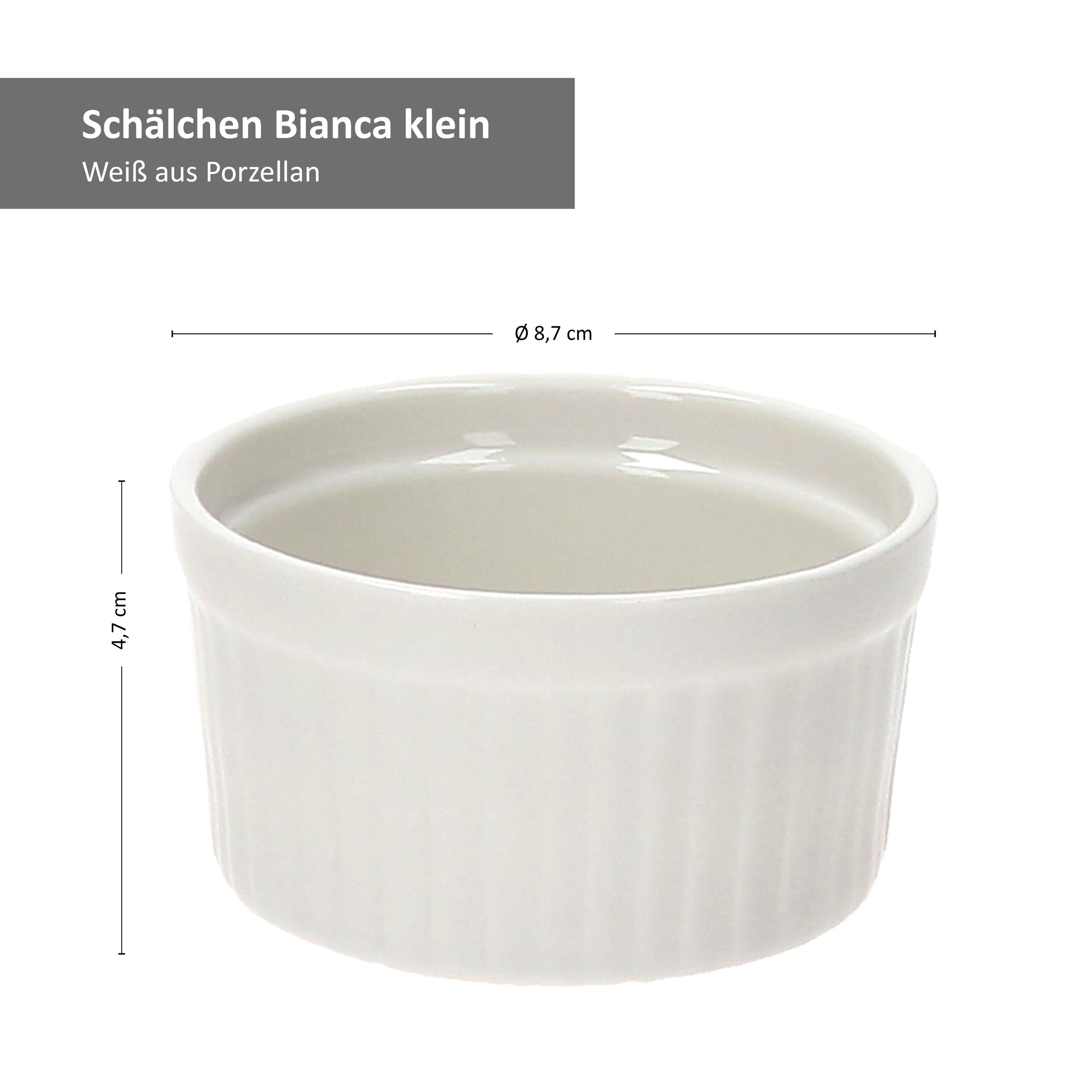 Creme MamboCat Bianca 9x5cm Porzellan Brulee 12er 24302126, Schale Servierschale Set - weiß