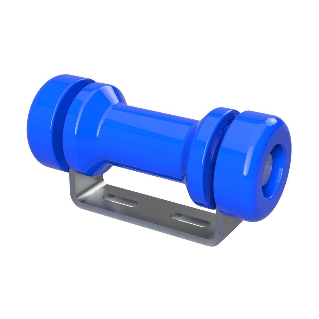 Auffahrrampe Polyurethan Kielrolle mit Halter verzinkt 125 mm (EC)