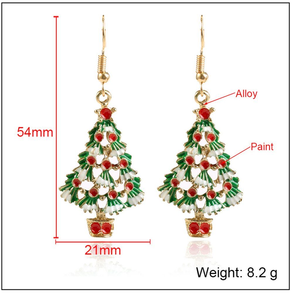 Haiaveng Paar Ohrhänger Weihnachten Urlaub Ornamente, baumeln Ohrringe Weihnachtsbaum