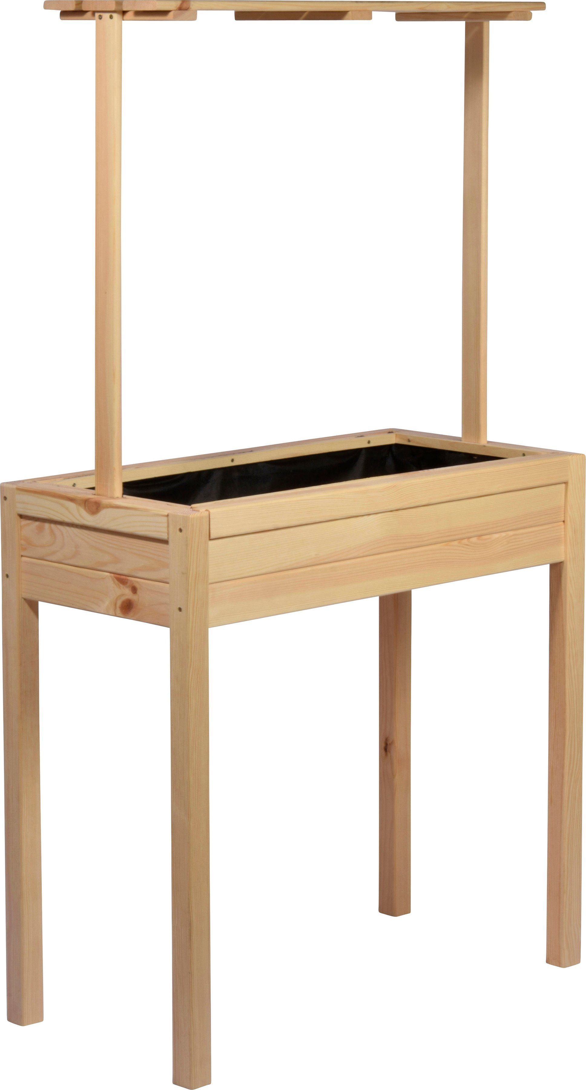 dobar Hochbeet Florenz, mit erhöhter Ablage, FSC®-Kiefernholz, transparent imprägniert