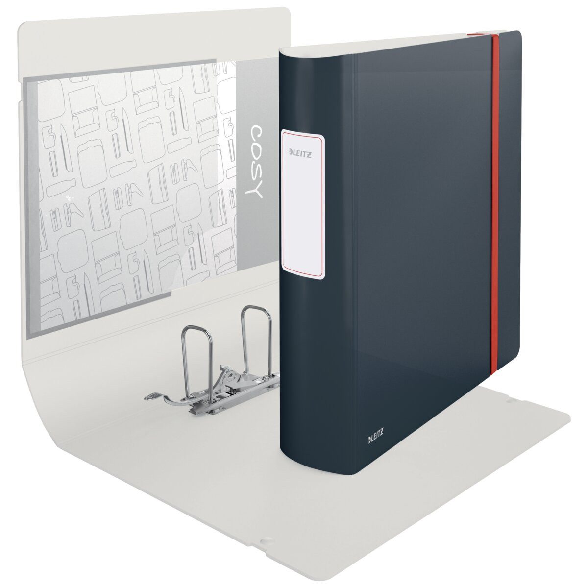 LEITZ Aktenordner Ordner Active Cosy PP A4 82mm grau Packung mit 6 Stück