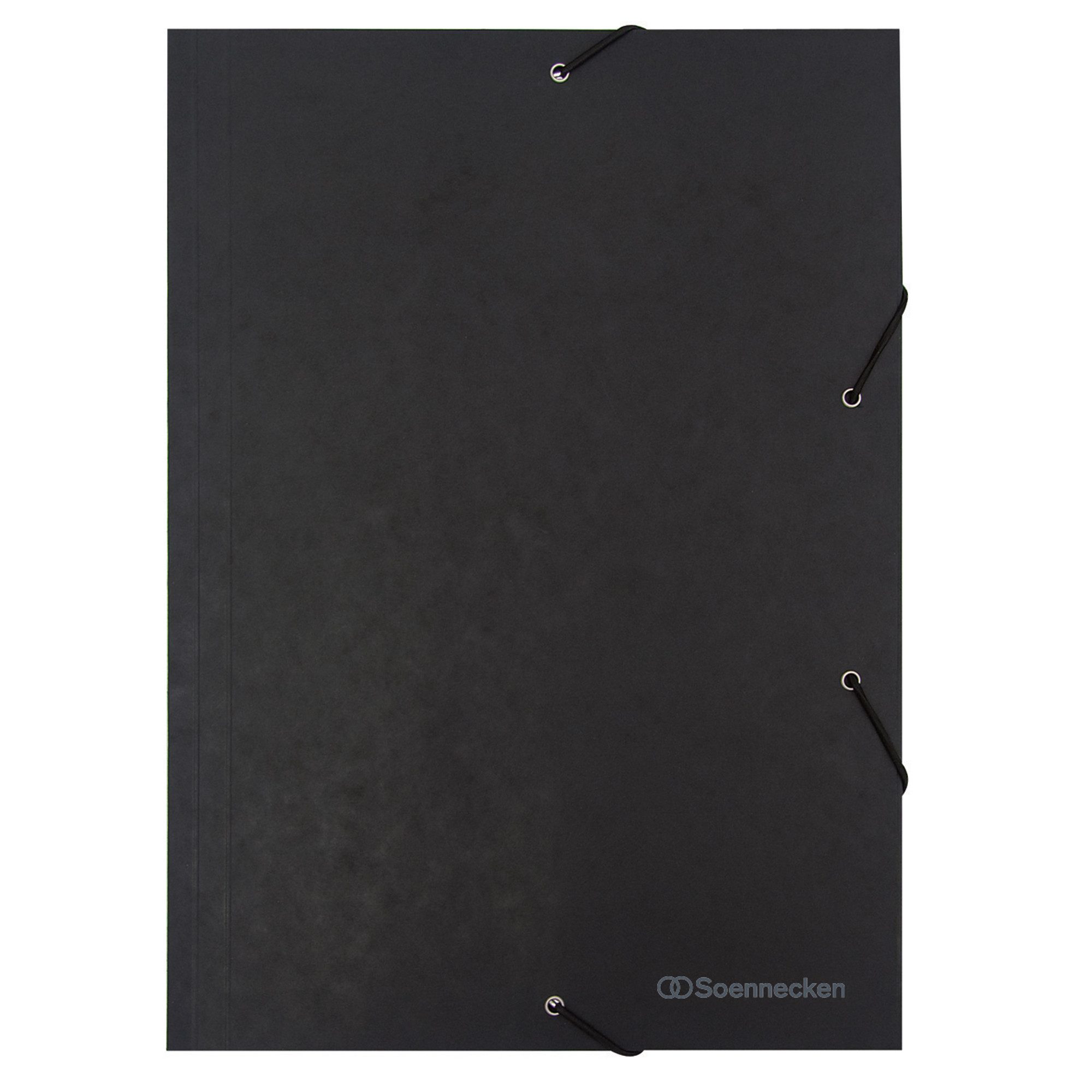 Soennecken Fächermappe Eckspanner 1489 DIN A4 3 Klappen und Gummizug schwar günstig online kaufen