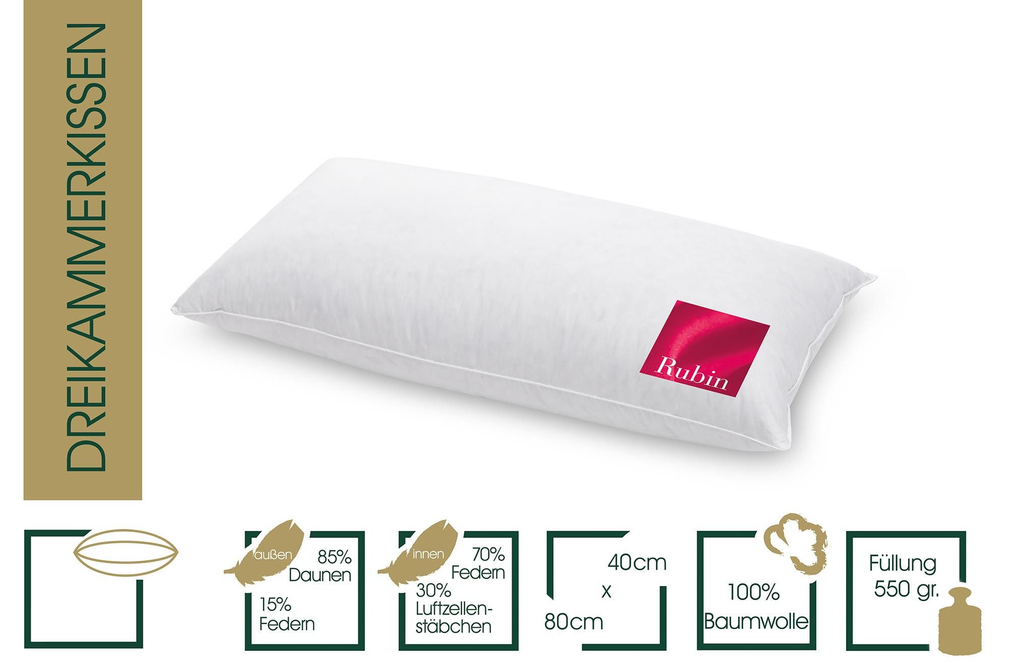 HANSKRUCHEN Daunenkissen RUBIN, Füllung: 85% Federchen, 15% Daunen, Bezug: günstig online kaufen