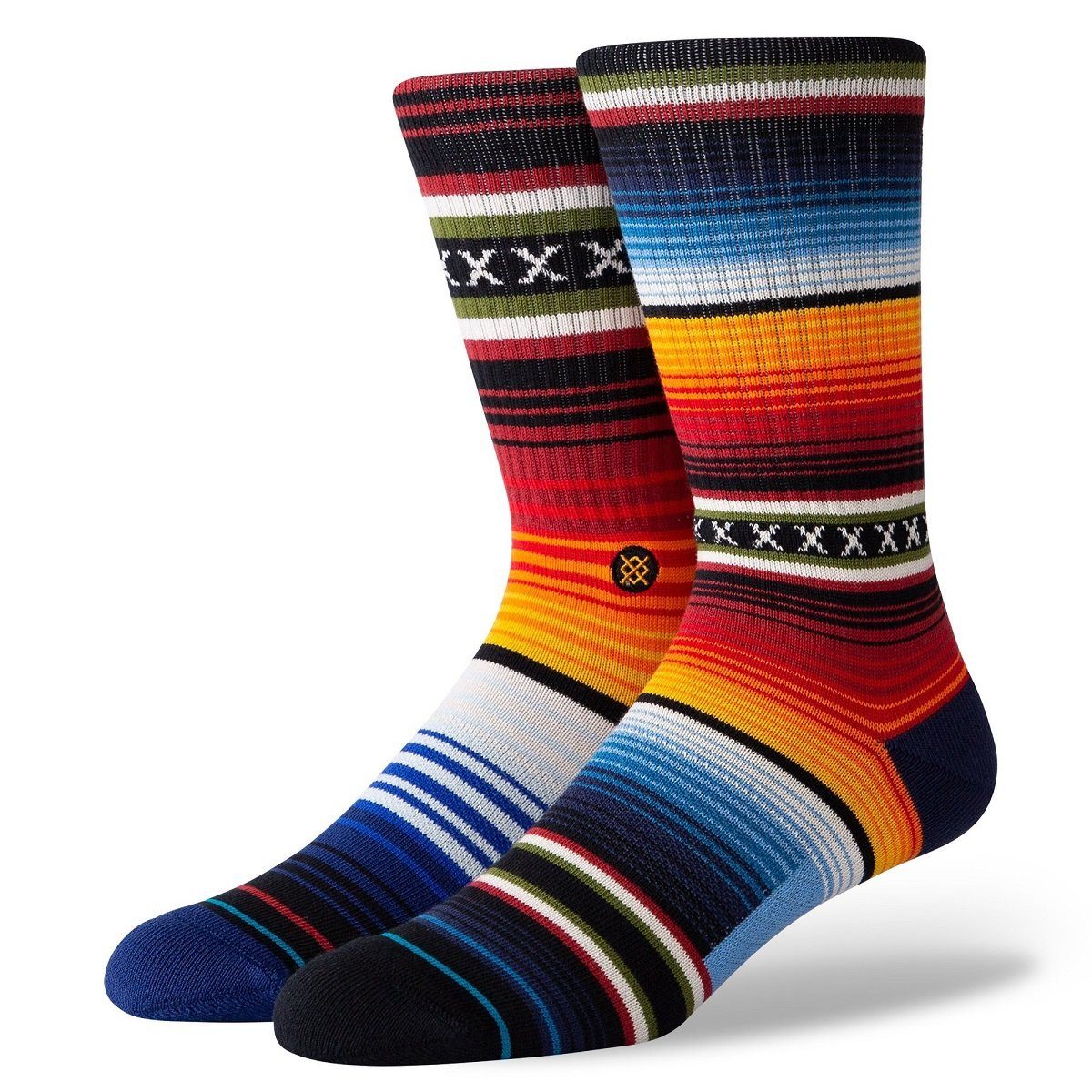 Stance Socken Tagessocke Crew Curren Staple rot/bunt - 1 Paar günstig online kaufen
