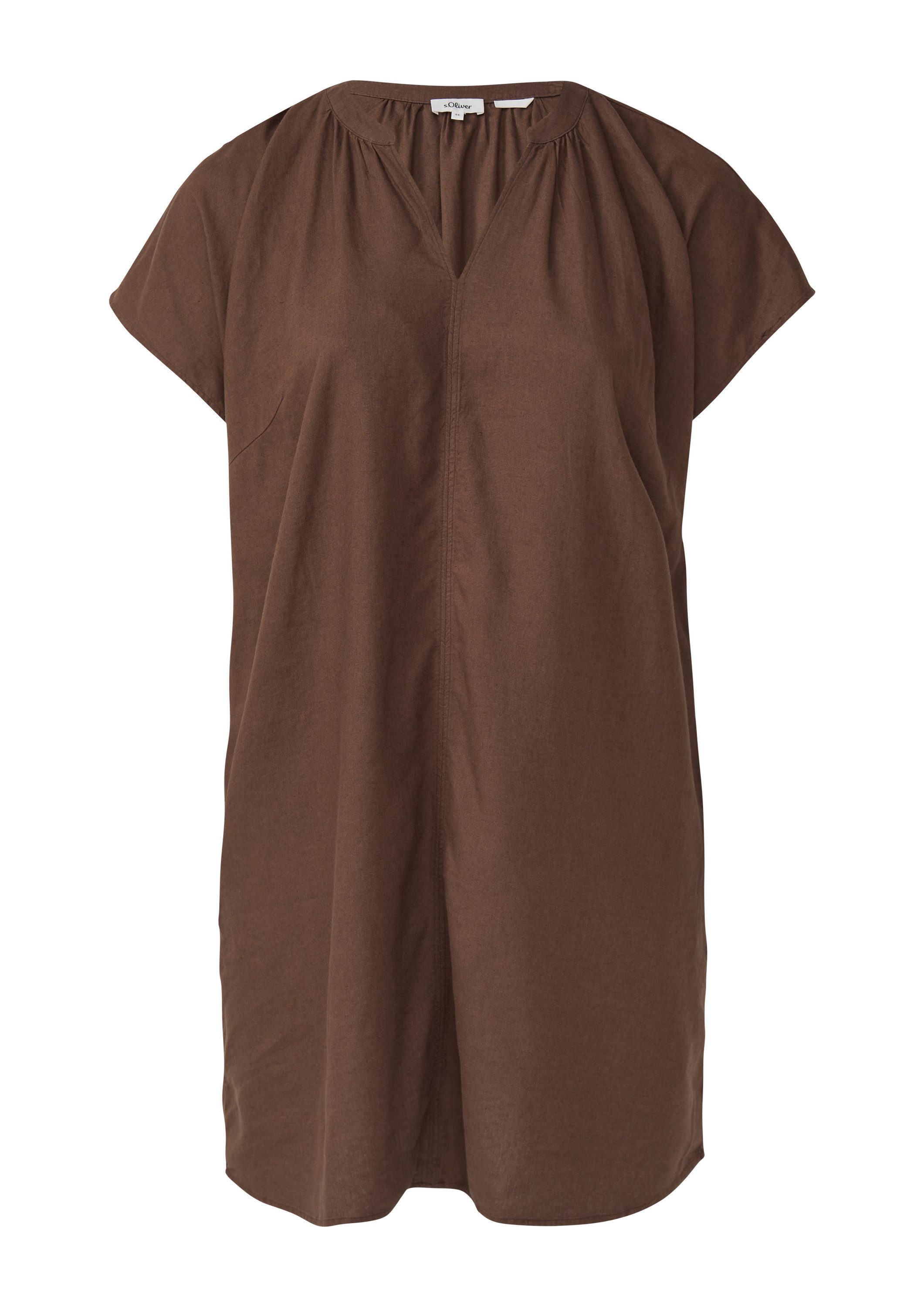 s.Oliver Minikleid Kleid Midi-Kleid aus Leinenmix mit Eingrifftaschen günstig online kaufen