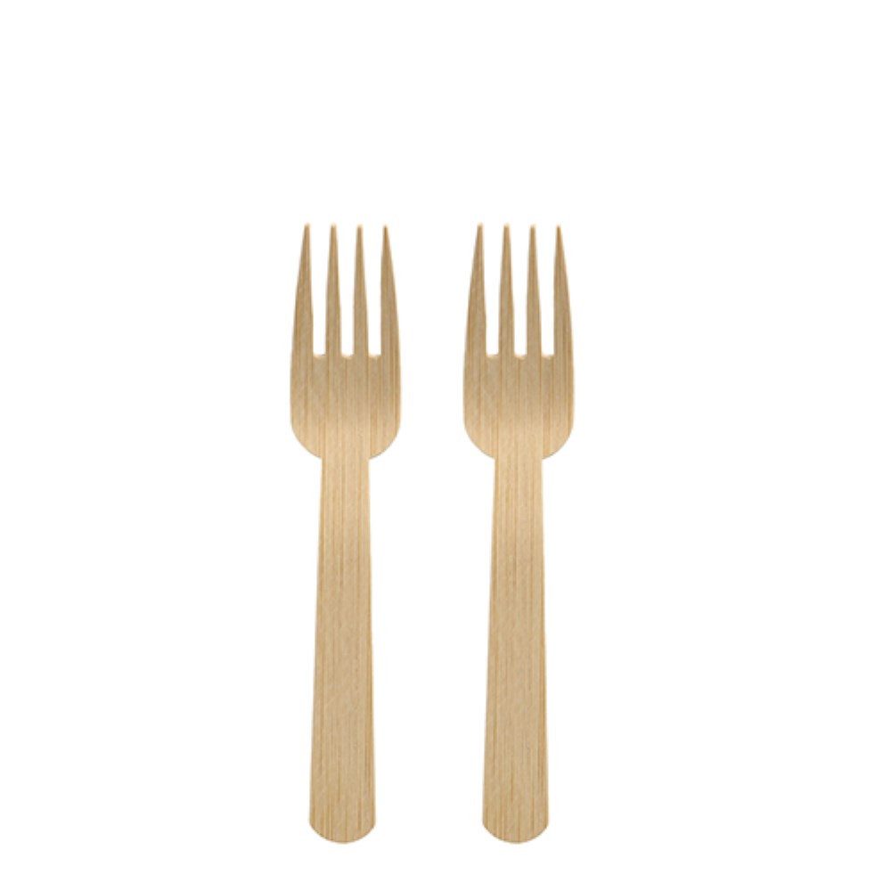 PAPSTAR Einwegbesteck-Set 50 Gabeln, Bambus "pure" 14 cm