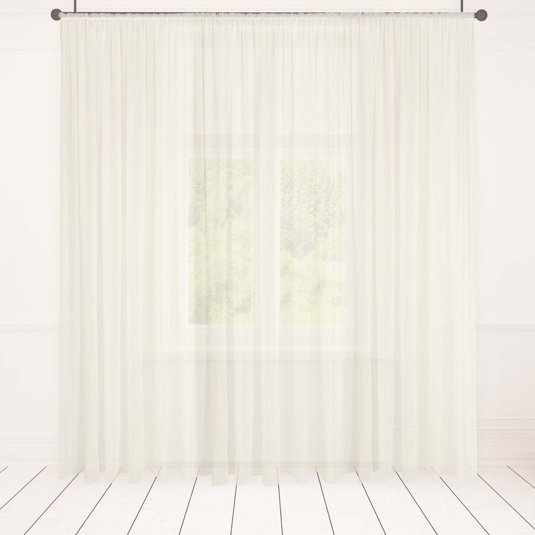 Asphald Gardine auf Maß Stores Warmweiss Voile Vorhang Kräuselband Universalband (1 St), Kräuselband, transparent – Bild 3 von 5