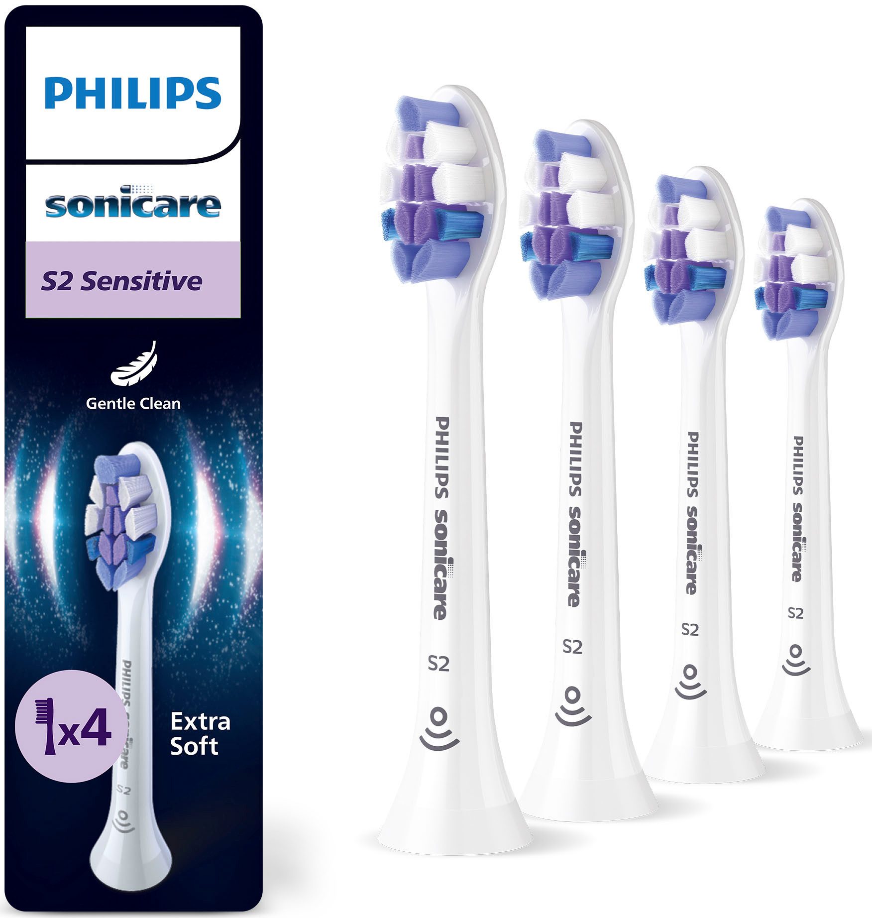 Philips Sonicare Aufsteckbürsten S Sensitive, für empfindliche Zähne und Zahnfleisch, für jedes Sonicare Handstück