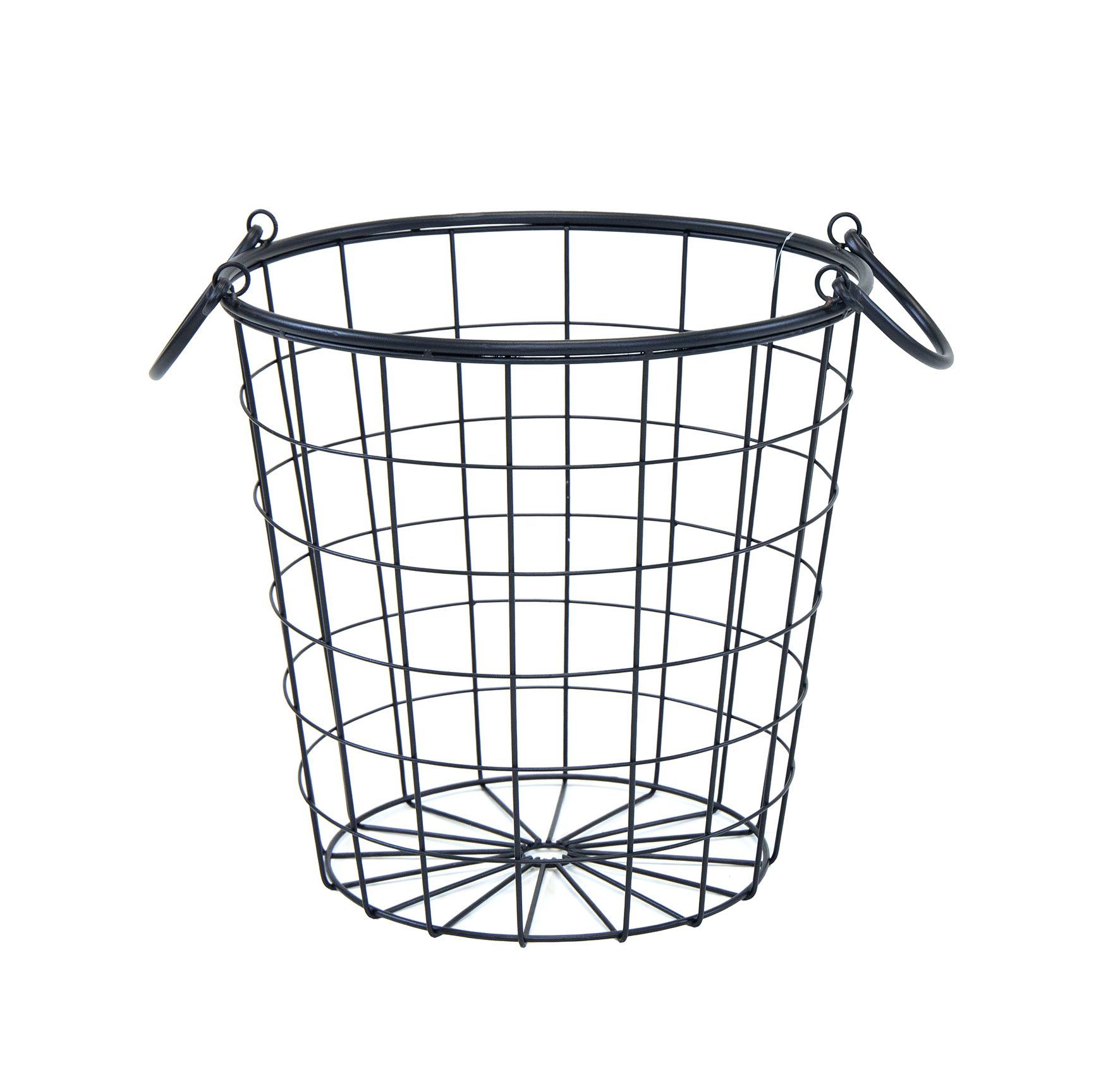 Spetebo Aufbewahrungskorb Metall Gitter Korb schwarz mit 2 Griffen - 35 cm, Aufbewahrungskorb für Deko und Accessoires