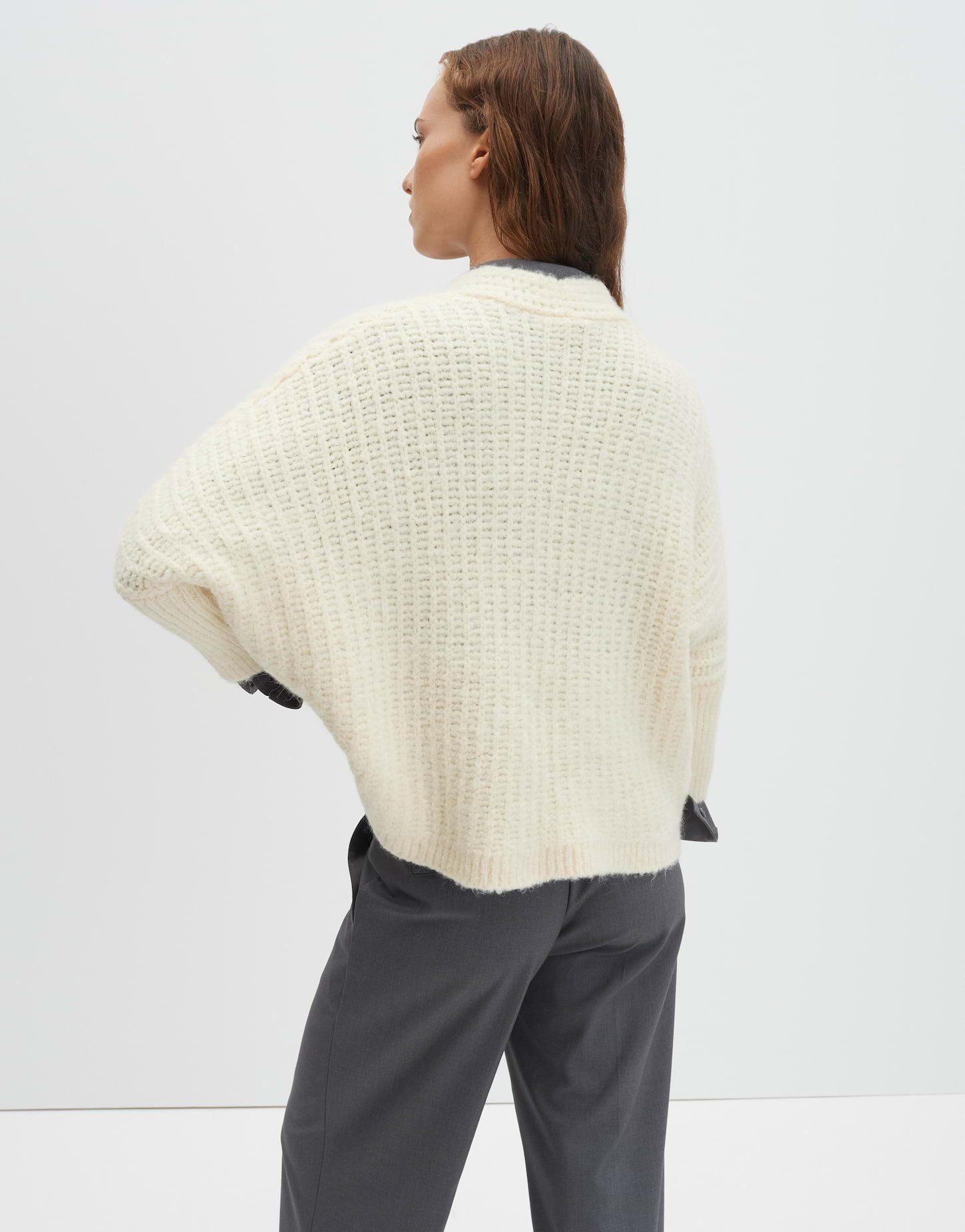 someday Strickjacke TUMALIA Regular Chunky Knit aus Woll-Alpaka Mix lockere Passform, gerader Schnitt, Rippstruktur