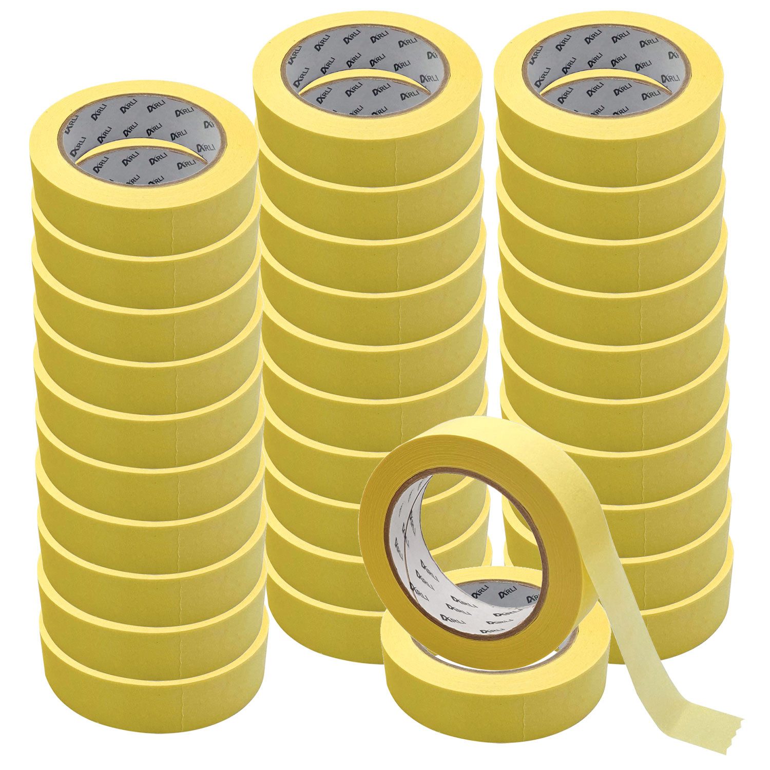 ARLI Kreppband 32x Abdeckklebeband Kreppband 30 mm x 50 m (32er Set, 32-St., Rollen) Malerkrepp Malerband Kreppklebeband