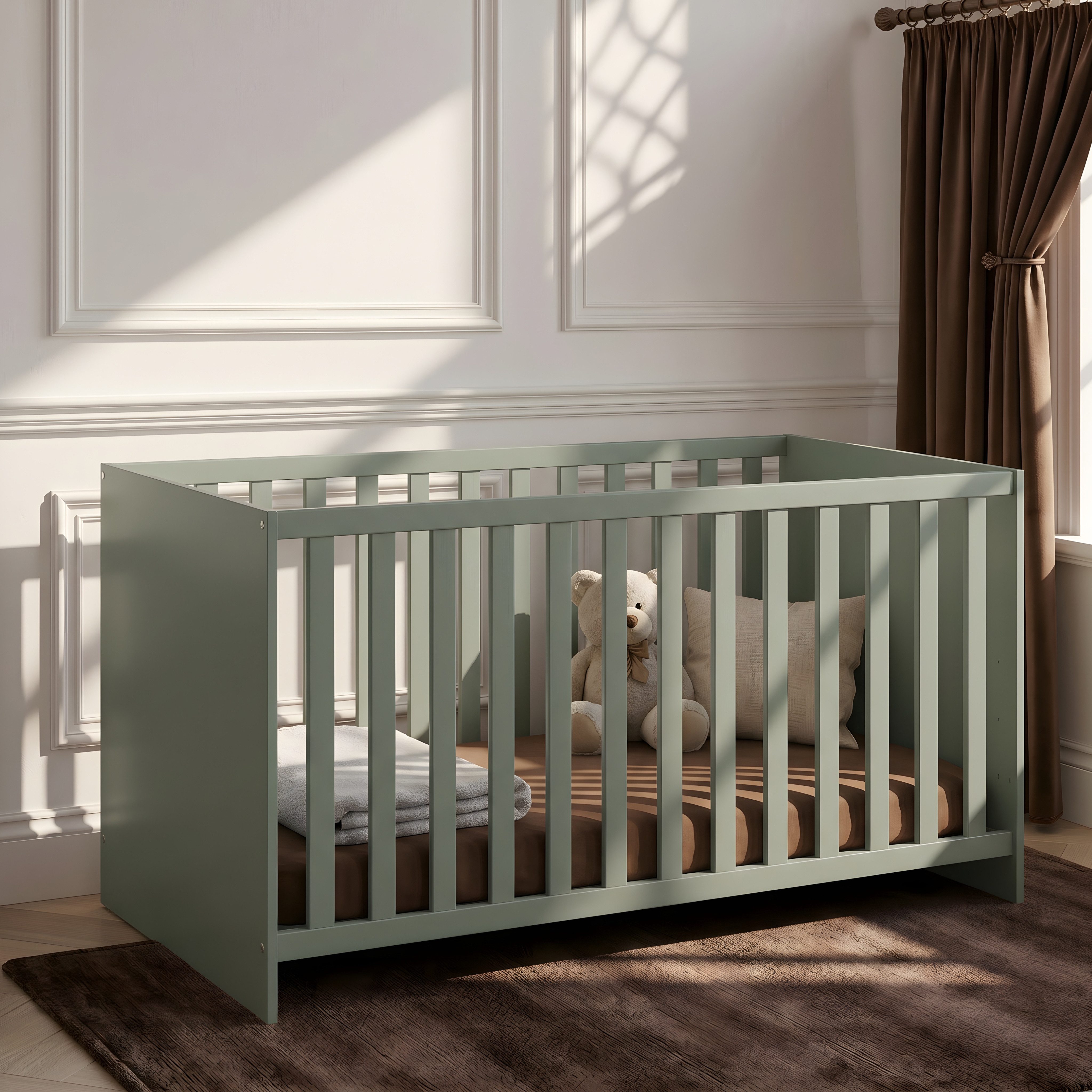 arthur berndt Babybett Essentials, Made in Germany; mit Schlupfsprossen;Mitwachsend; 4x höhenverstellbar