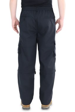 Ben Creek Zip-off-Hose QDA13Z lange Outdoor Freizeithose mit Multitaschen, 3/4 Zip Off Capri