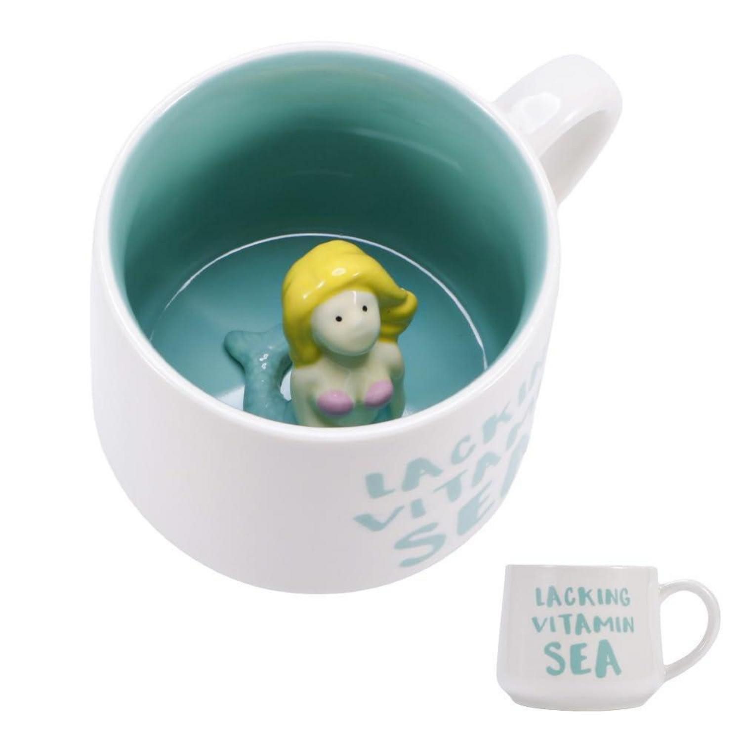 LuxusKollektion Tasse Meerjungfrau Tasse 3D Keramik Überraschung innen, Keramik