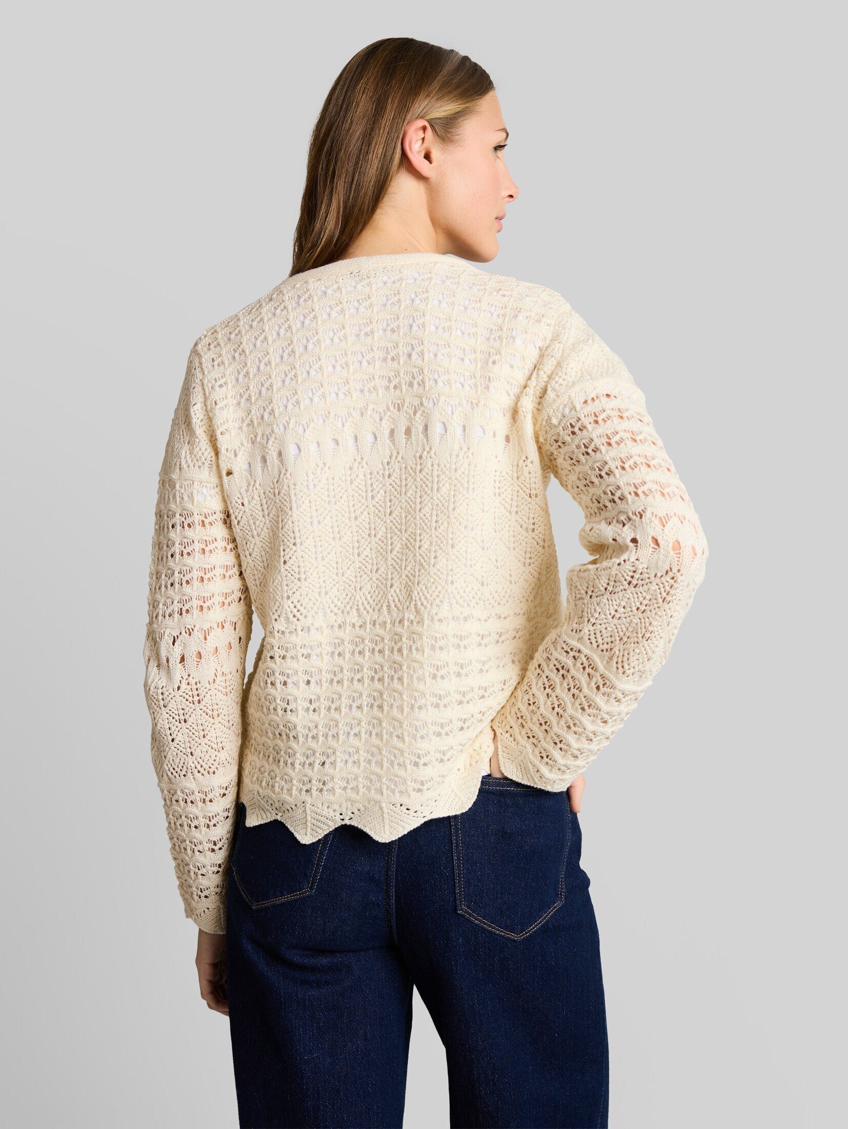 TOM TAILOR Denim Cardigan Pullover & Strickjacken Relaxed Fit Cardigan mit Lochmuster