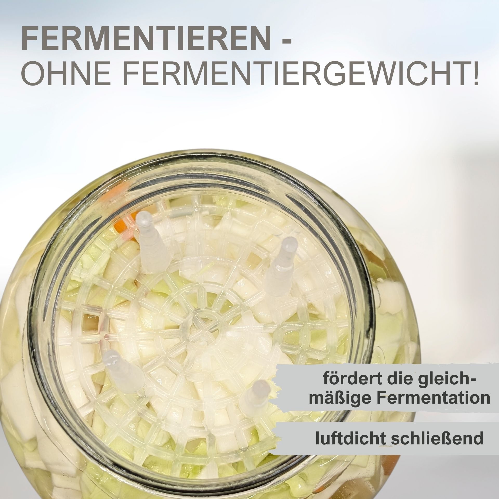 mikken Fermentationsglas Fermentieren Starter Set 6x720 ml mit Relief, (Starter Set, Fermentieren Starter-Set) – Bild 3 von 4