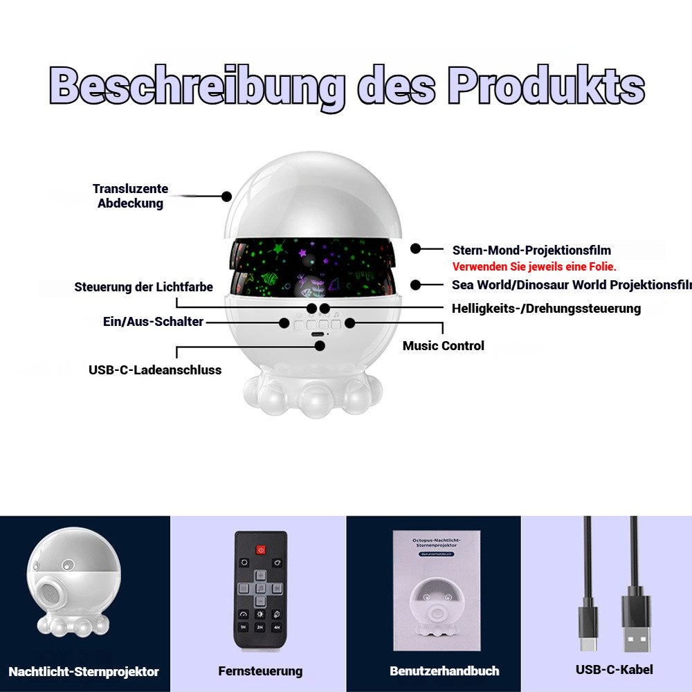 PRIISF LED Nachtlicht LED Sternenhimmel Projektor Baby Einschlafhilfe Stern günstig online kaufen