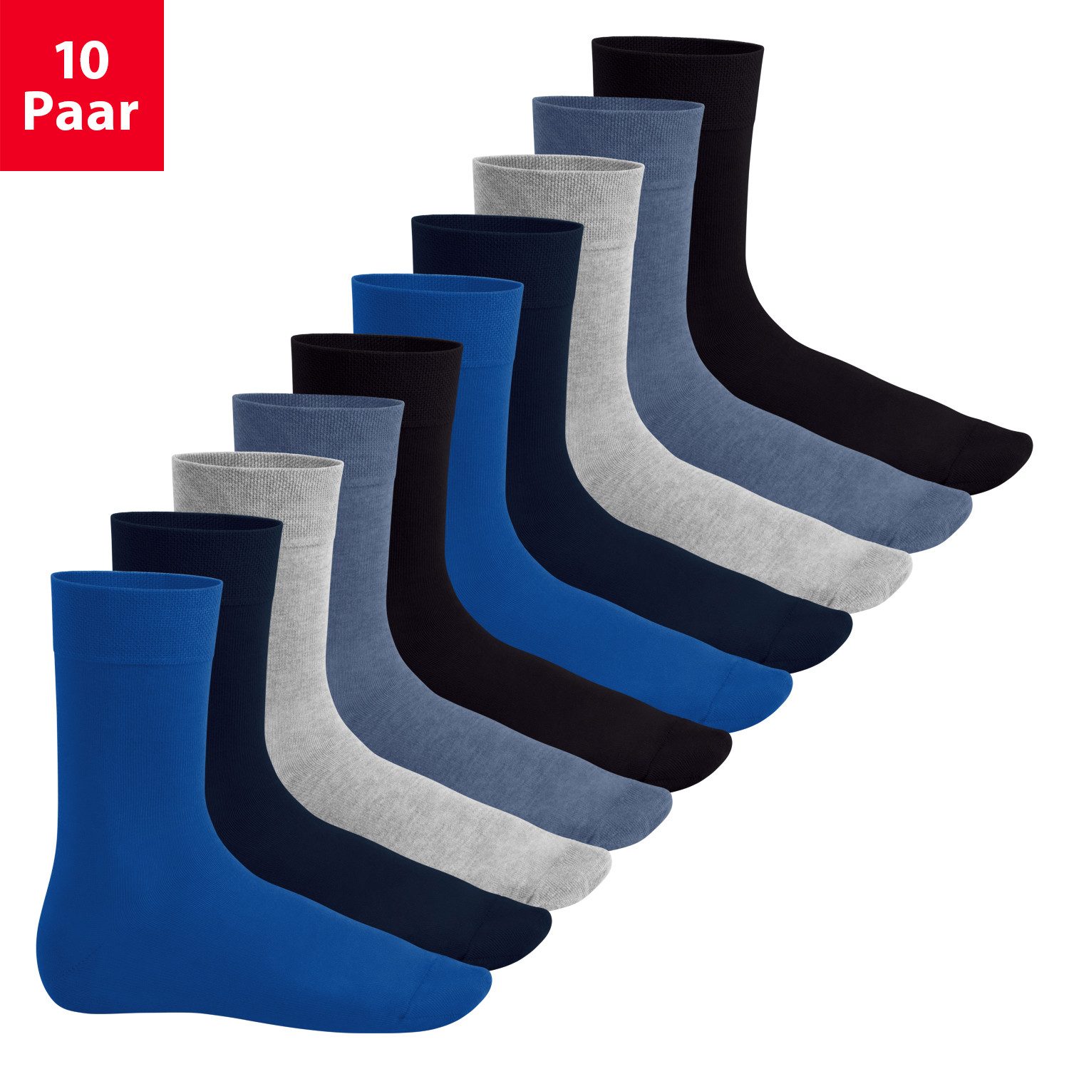 Basicsocken EVERYDAY! 10 PAAR Damen Herren Socken mit Baumwolle Basic Socken